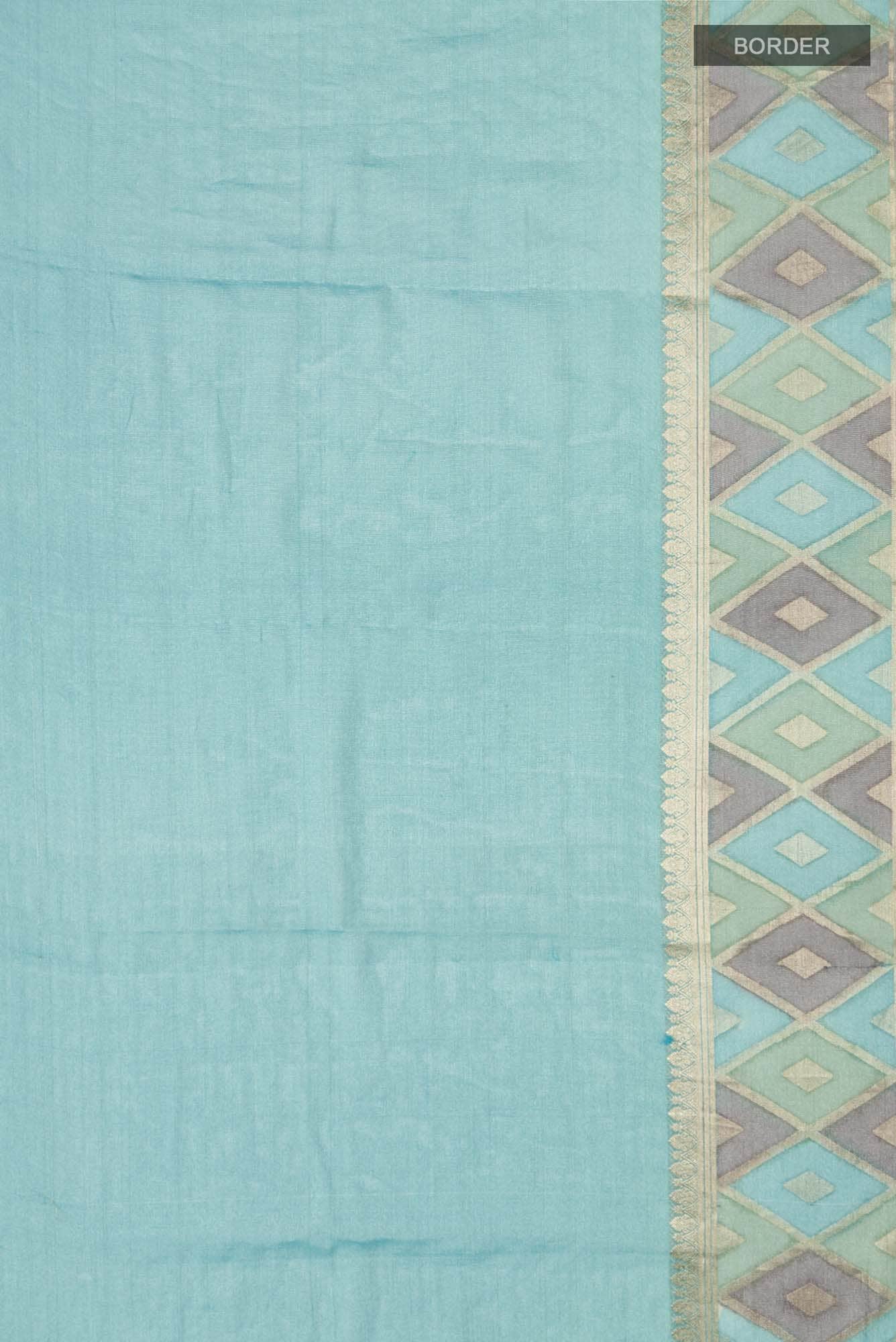 Blue Mysore Georgette Saree - Image 4