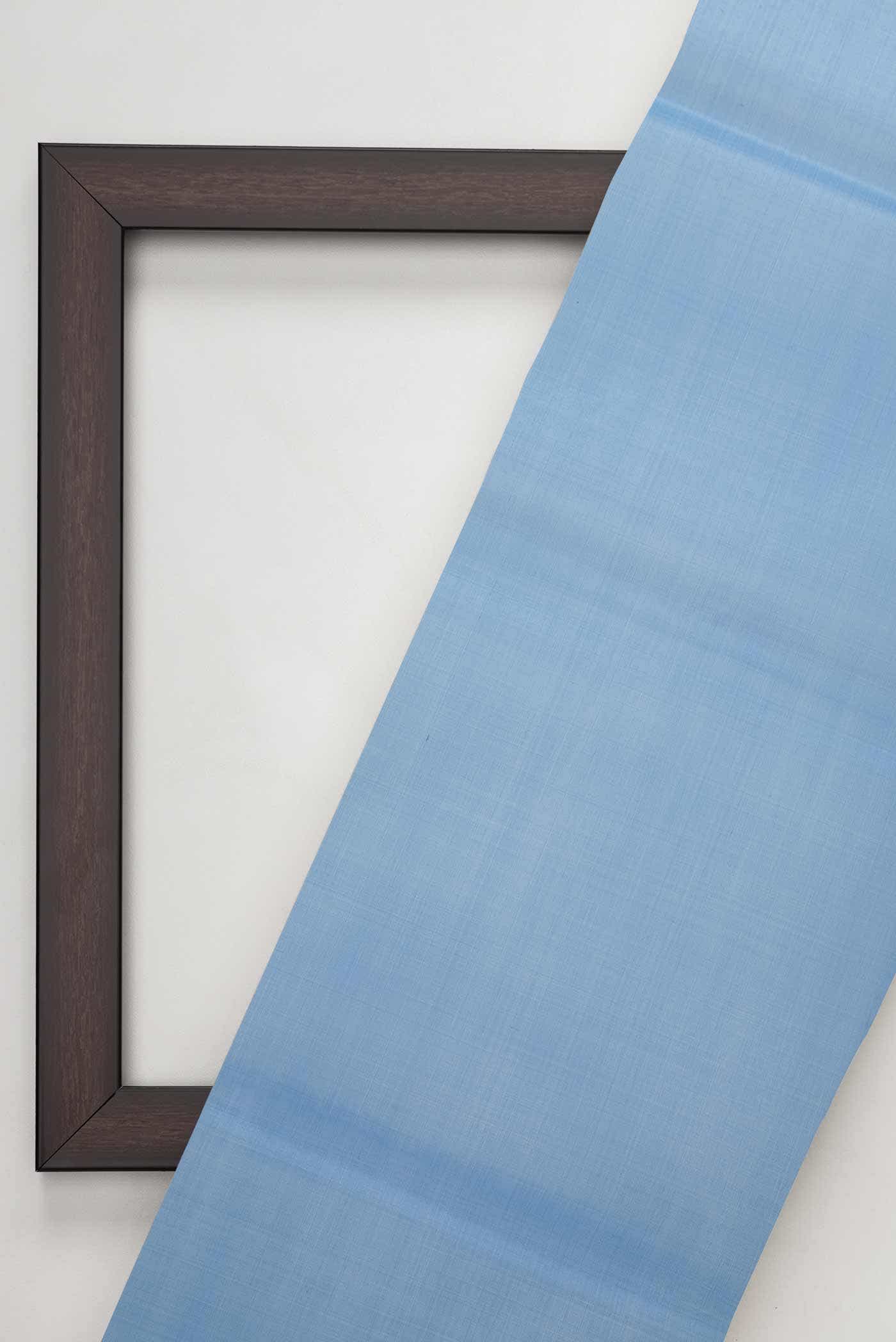 Blue Organza Silk Dress Material - Image 4