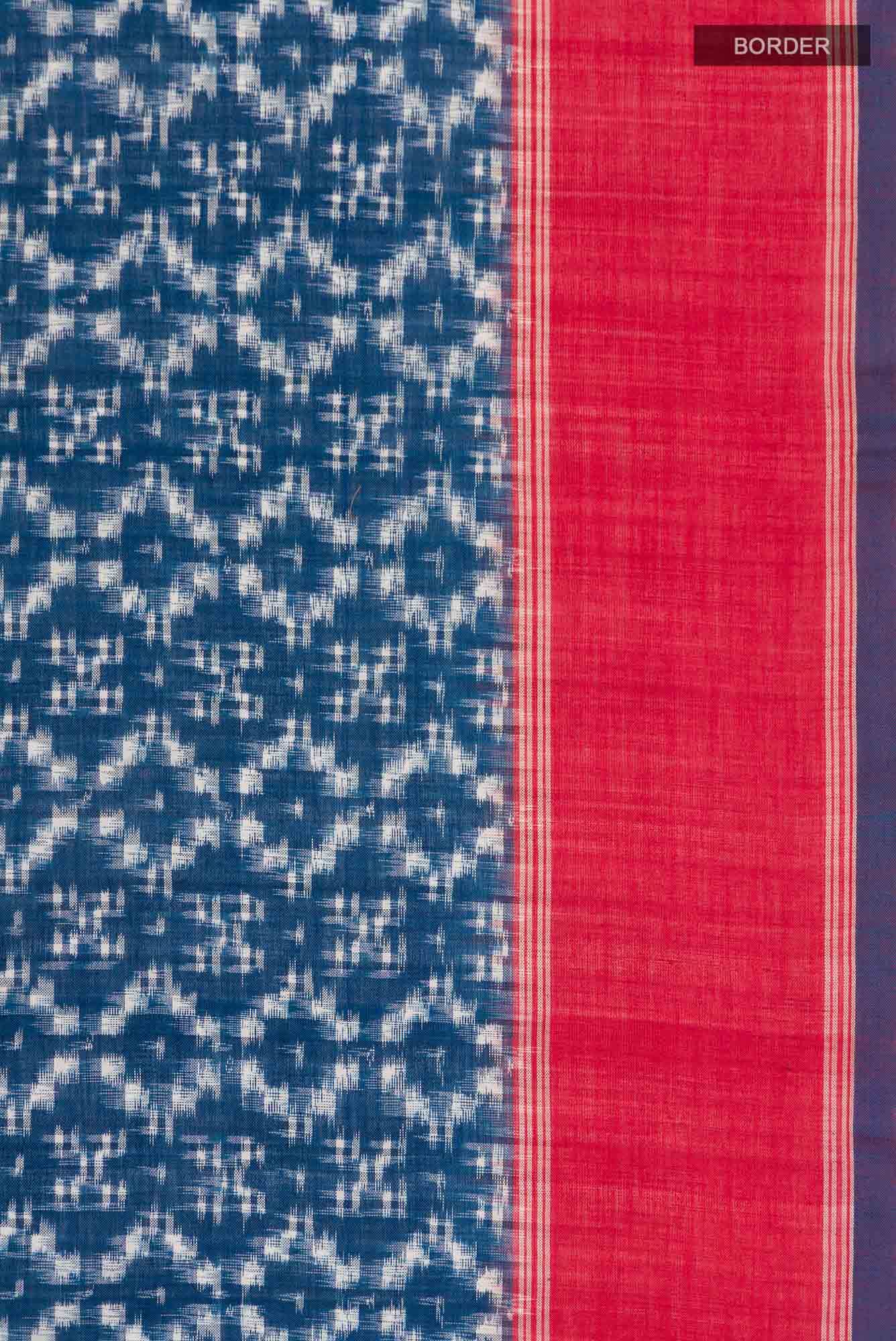 Blue Orissa Cotton Saree - Image 6