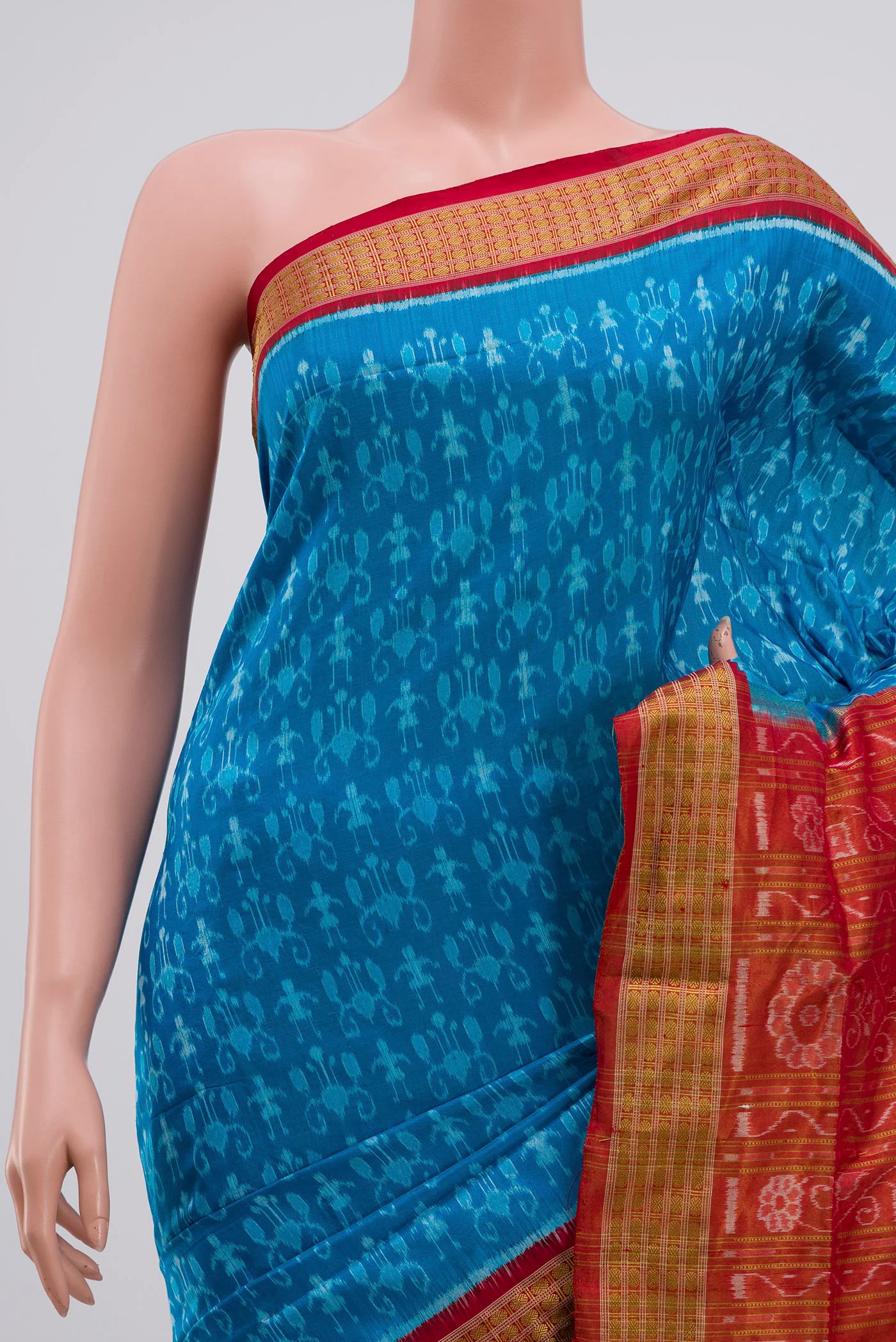 Blue Orissa Silk Saree - Image 2