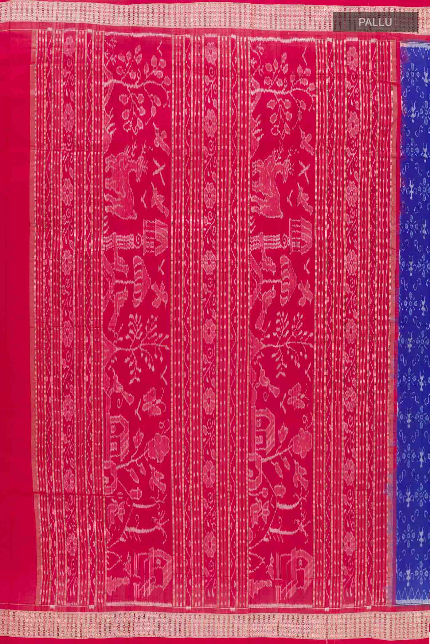 Blue Orissa Silk Saree - Image 7