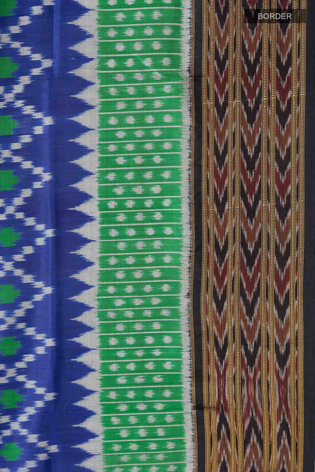 Blue Orissa Silk Saree - Image 10