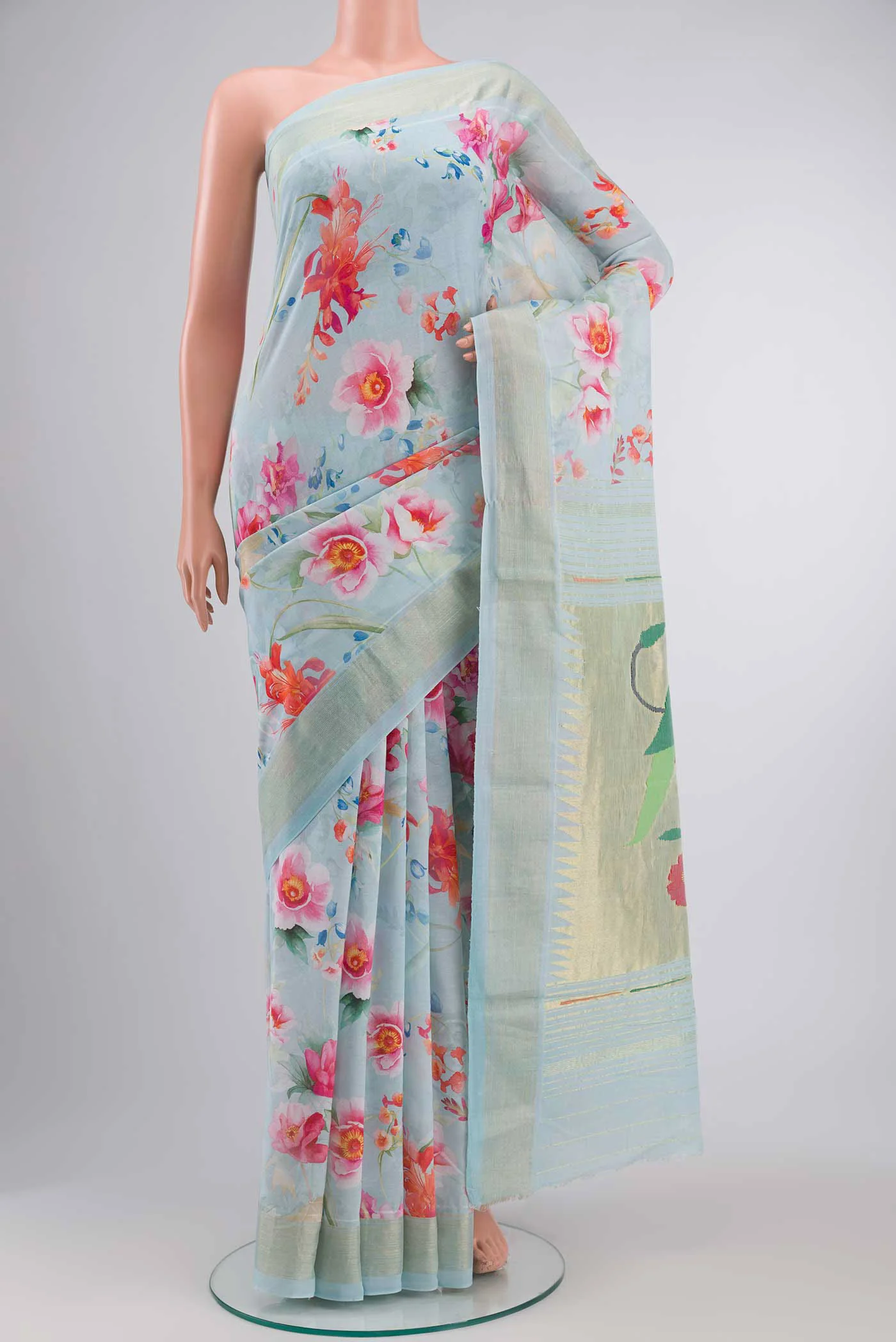 Blue Paithani Cotton Saree