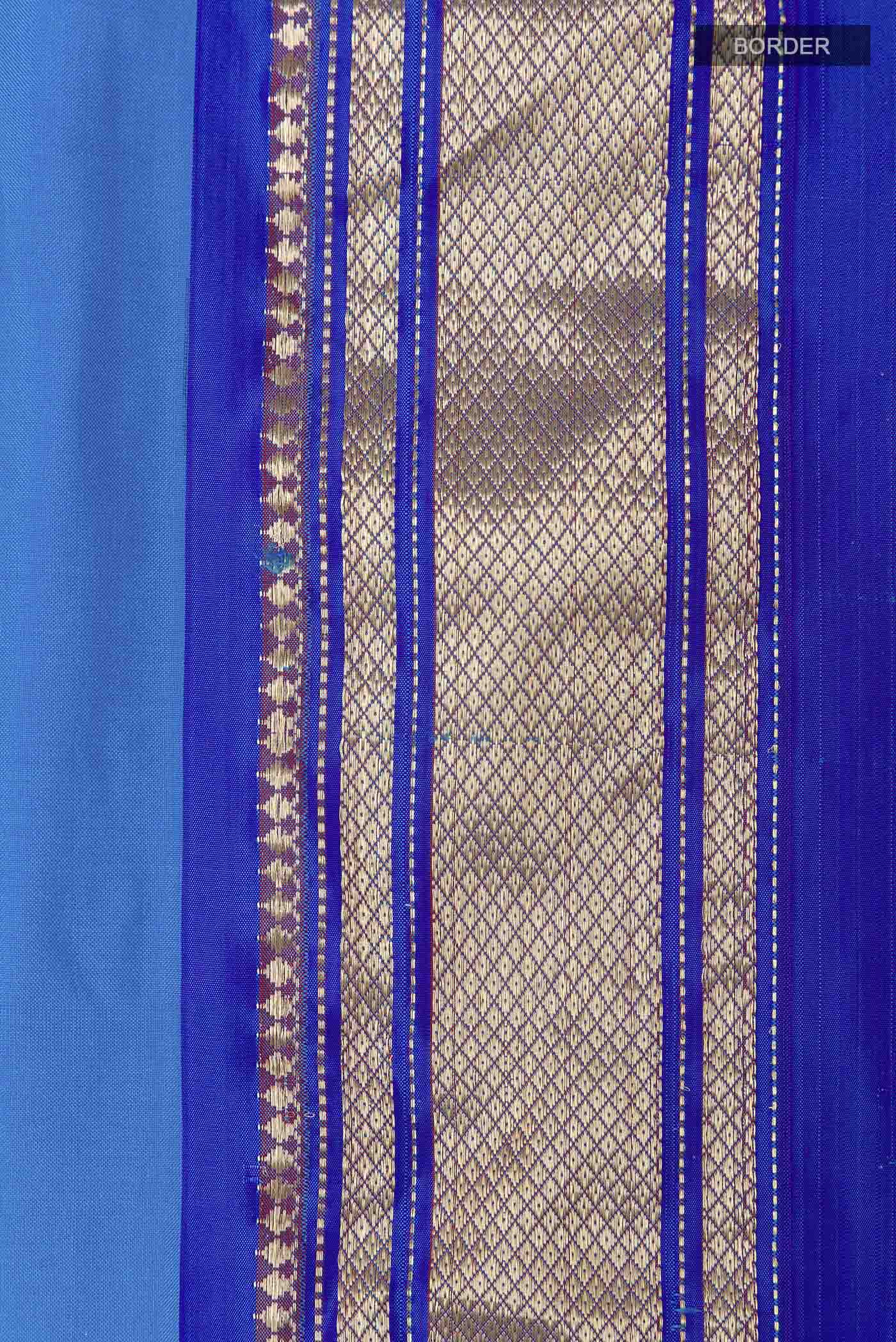 Blue Paithani Silk Saree - Image 3