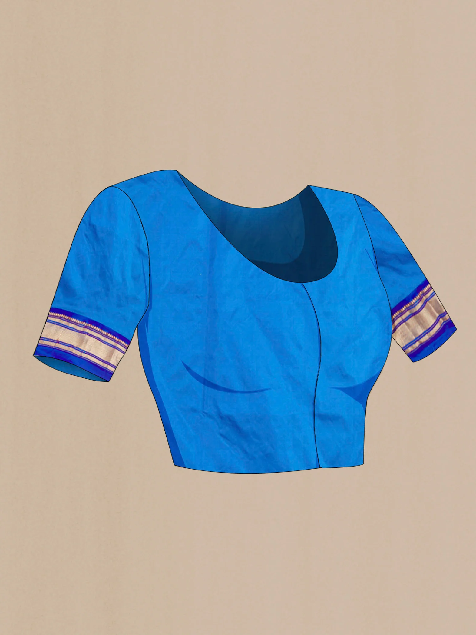 Blue Paithani Silk Saree - Image 5