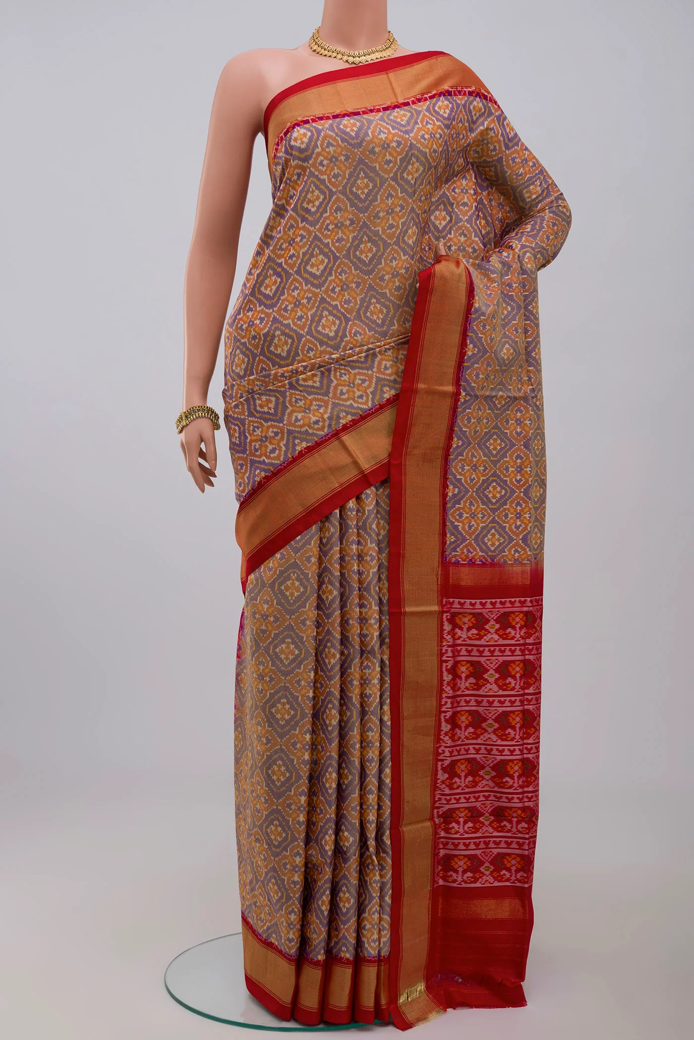 Lavender Pochampally Silk Saree