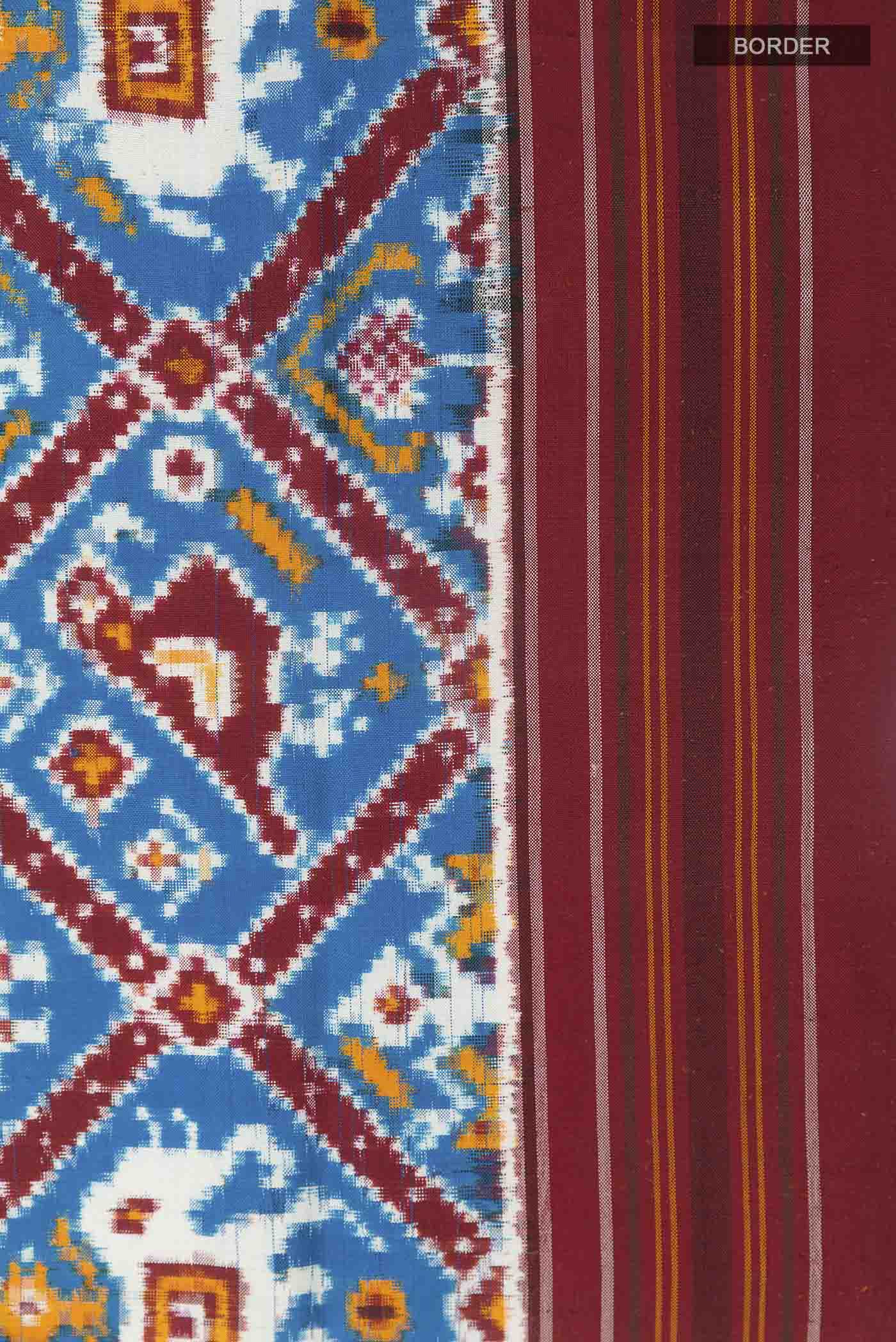 Blue Pochampally Silk Saree - Image 3
