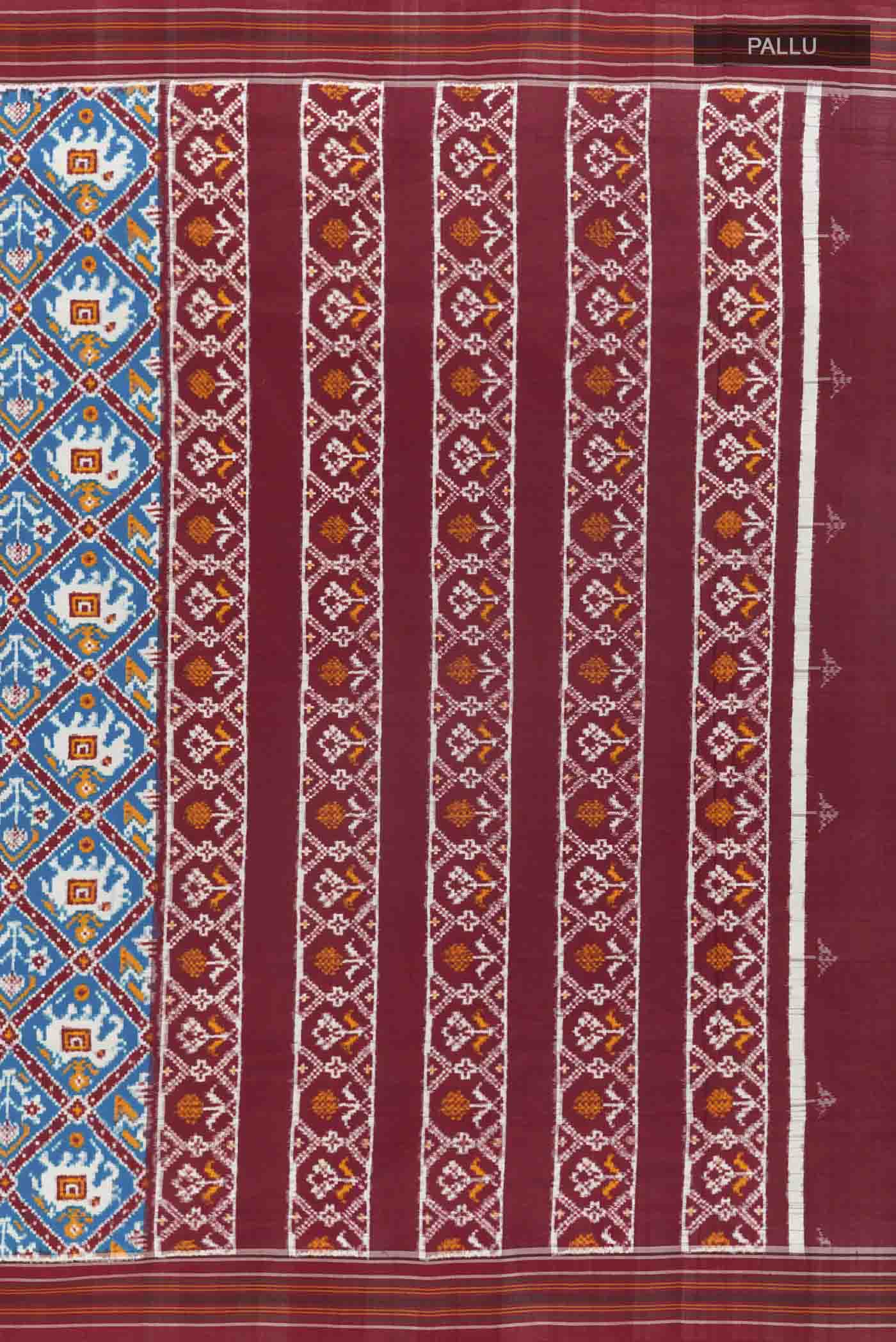 Blue Pochampally Silk Saree - Image 7