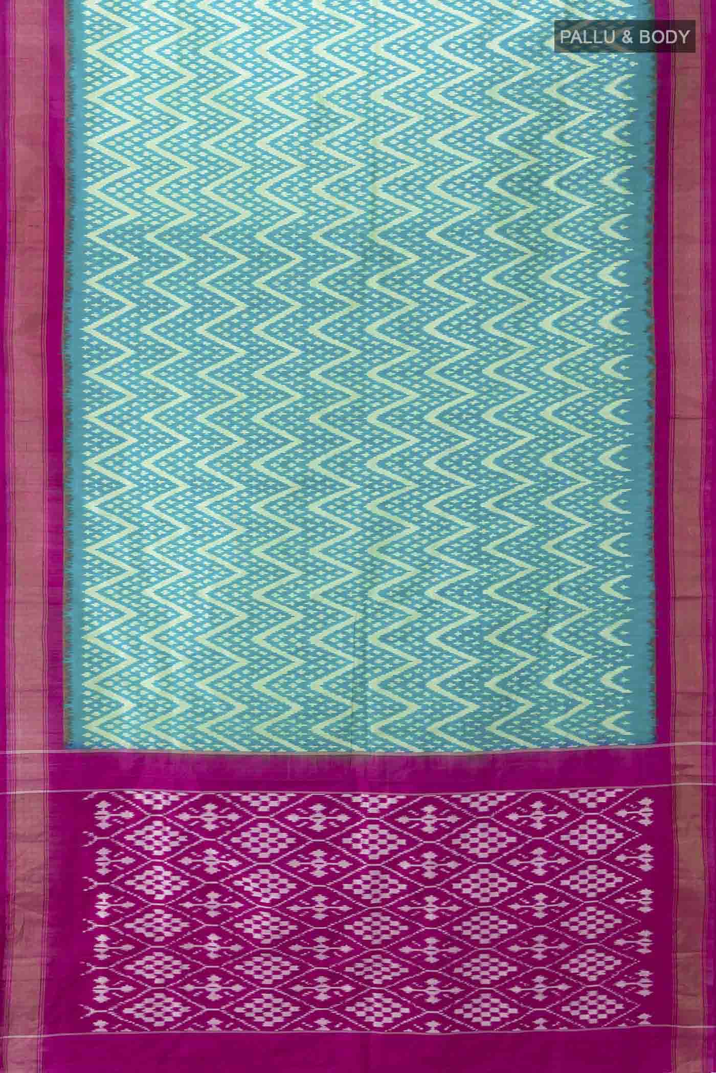 Blue Pochampally Silk Saree - Image 5