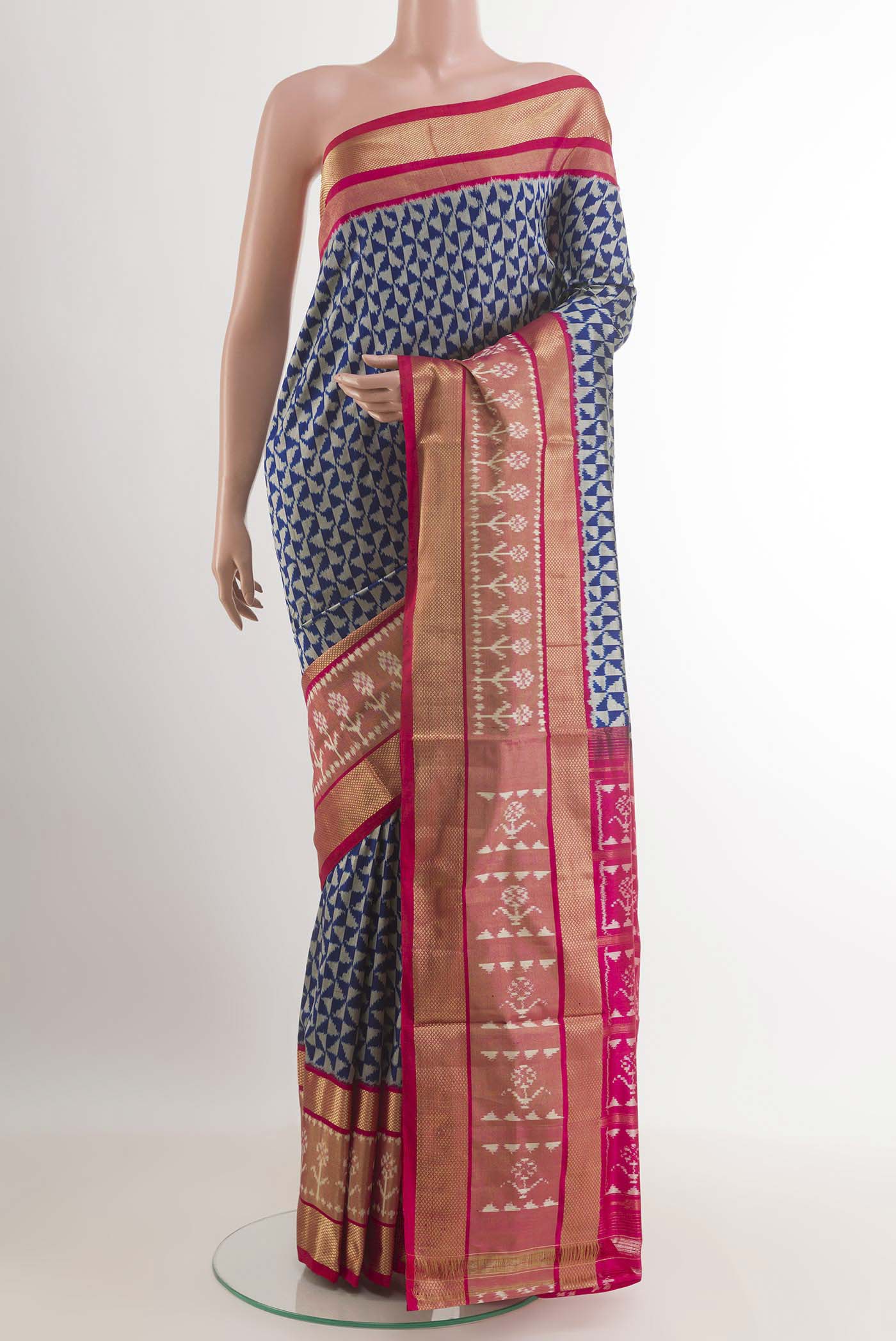 Blue Pochampally Silk Saree