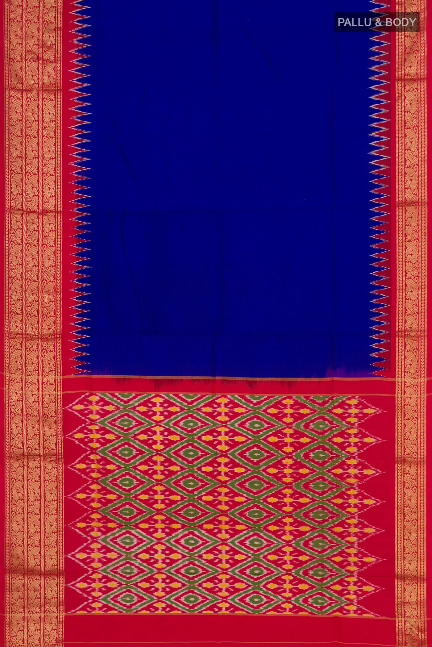 Blue Pochampally Silk Saree - Image 5