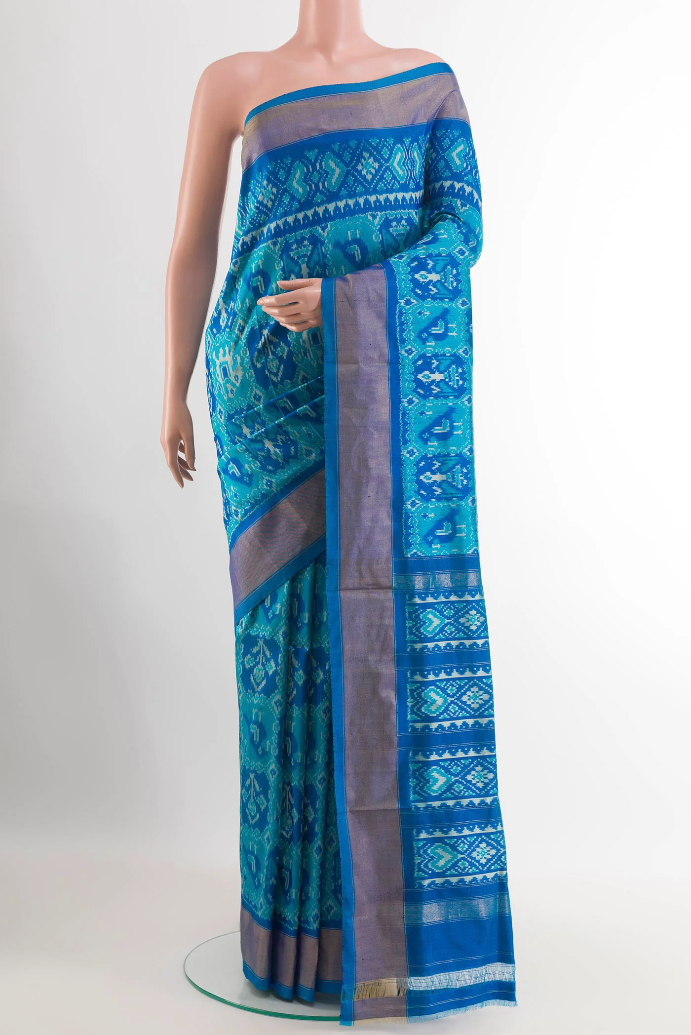 Blue Pochampally Silk Saree