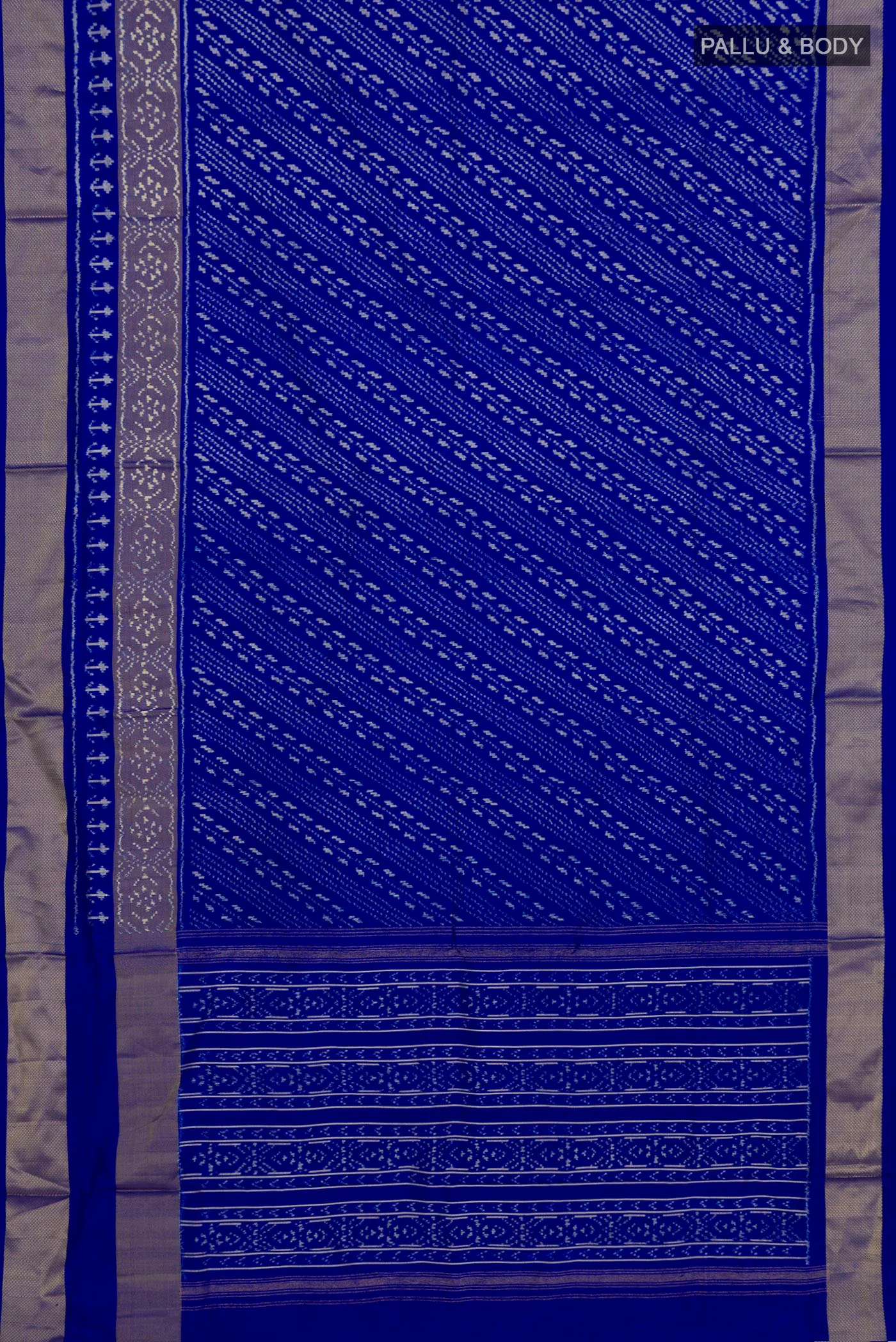 Blue Pochampally Silk Saree - Image 5