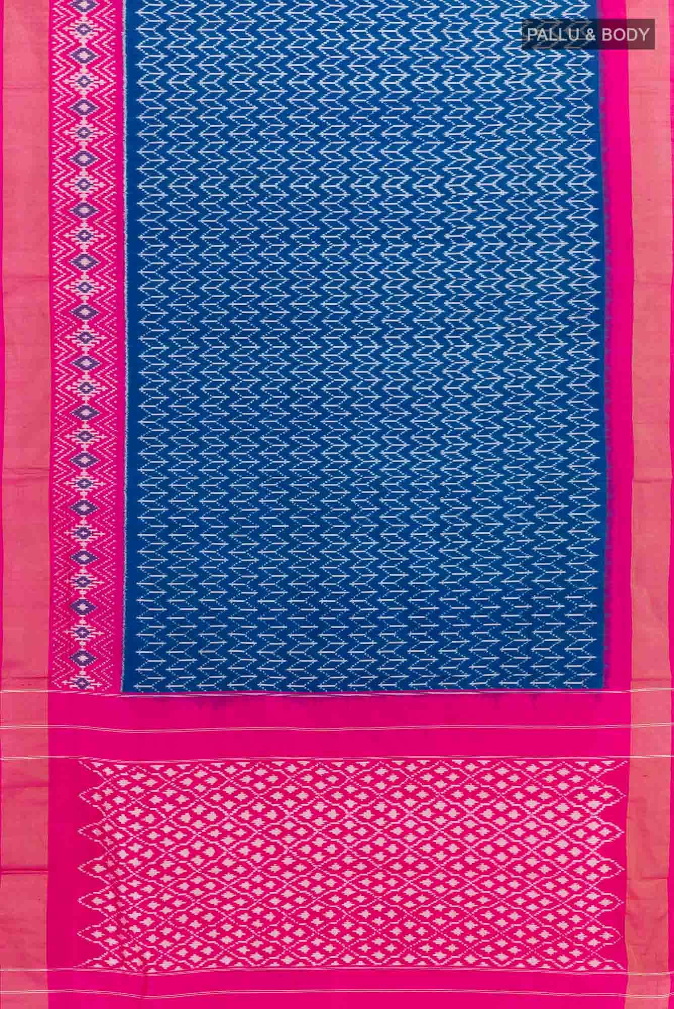Blue Pochampally Silk Saree - Image 3