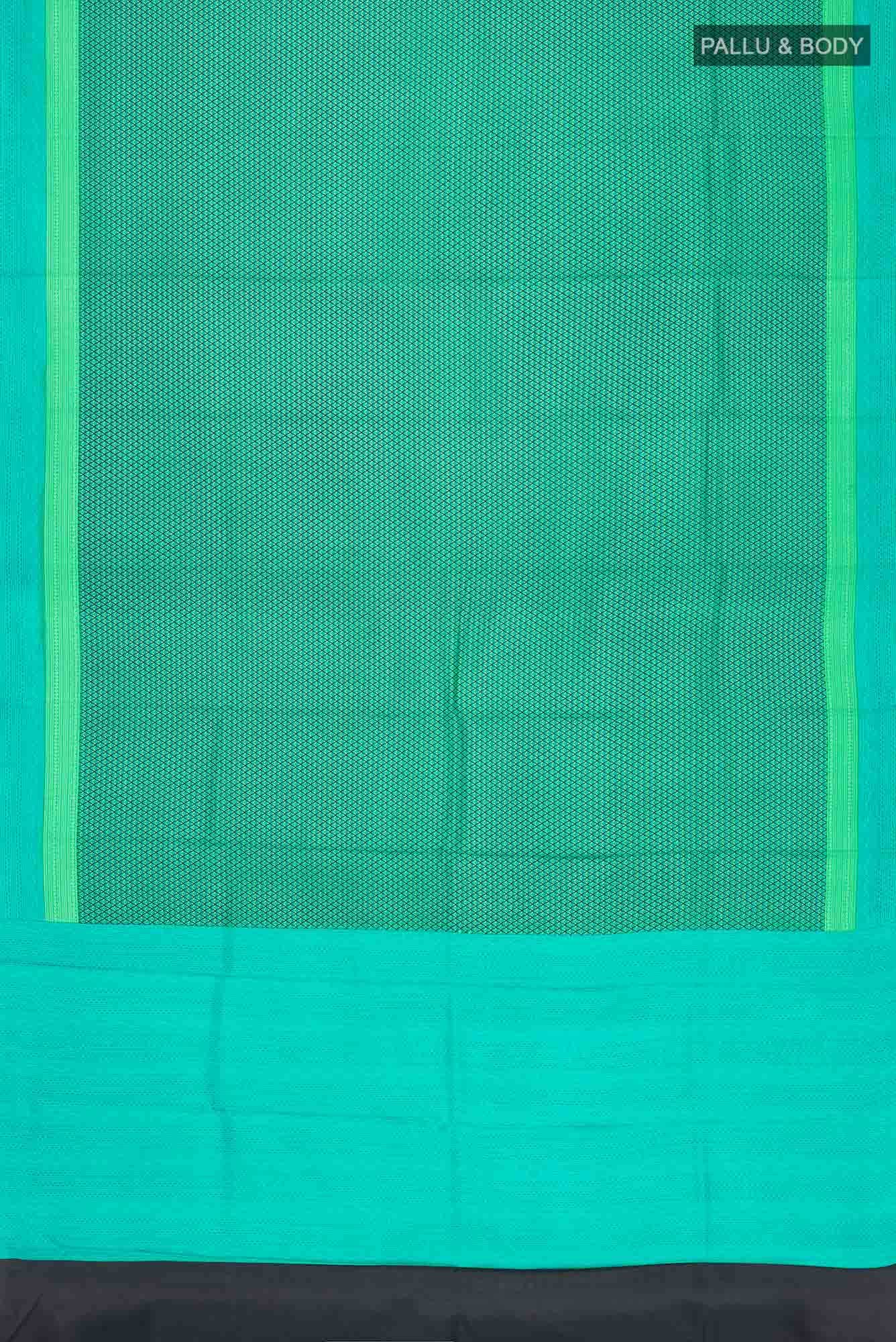 Sea Green Printed Silk Saree - Image 3