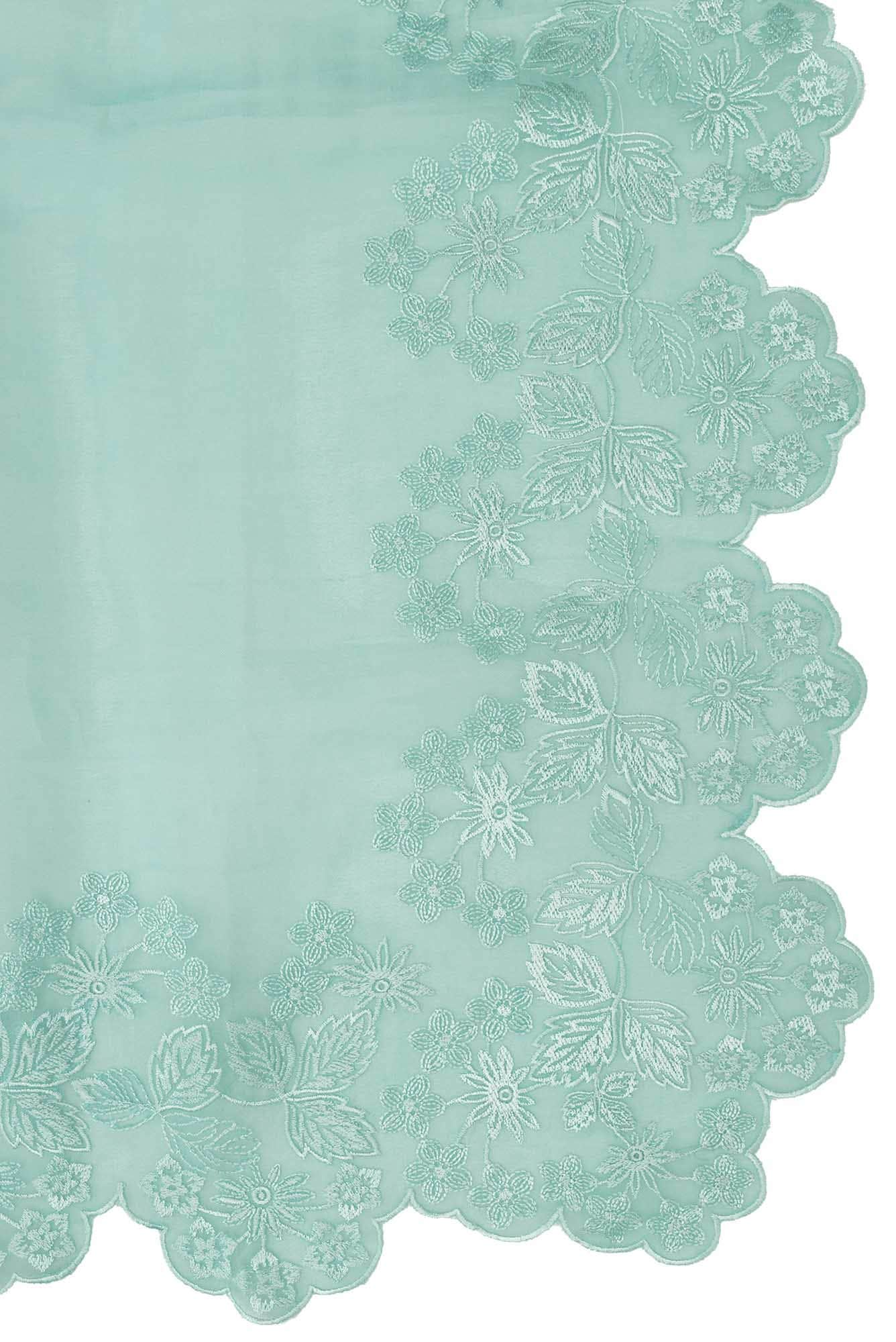 Forget-me-not Blue floral design saree from Embroidered Romance Collection by Nalli - Image 4