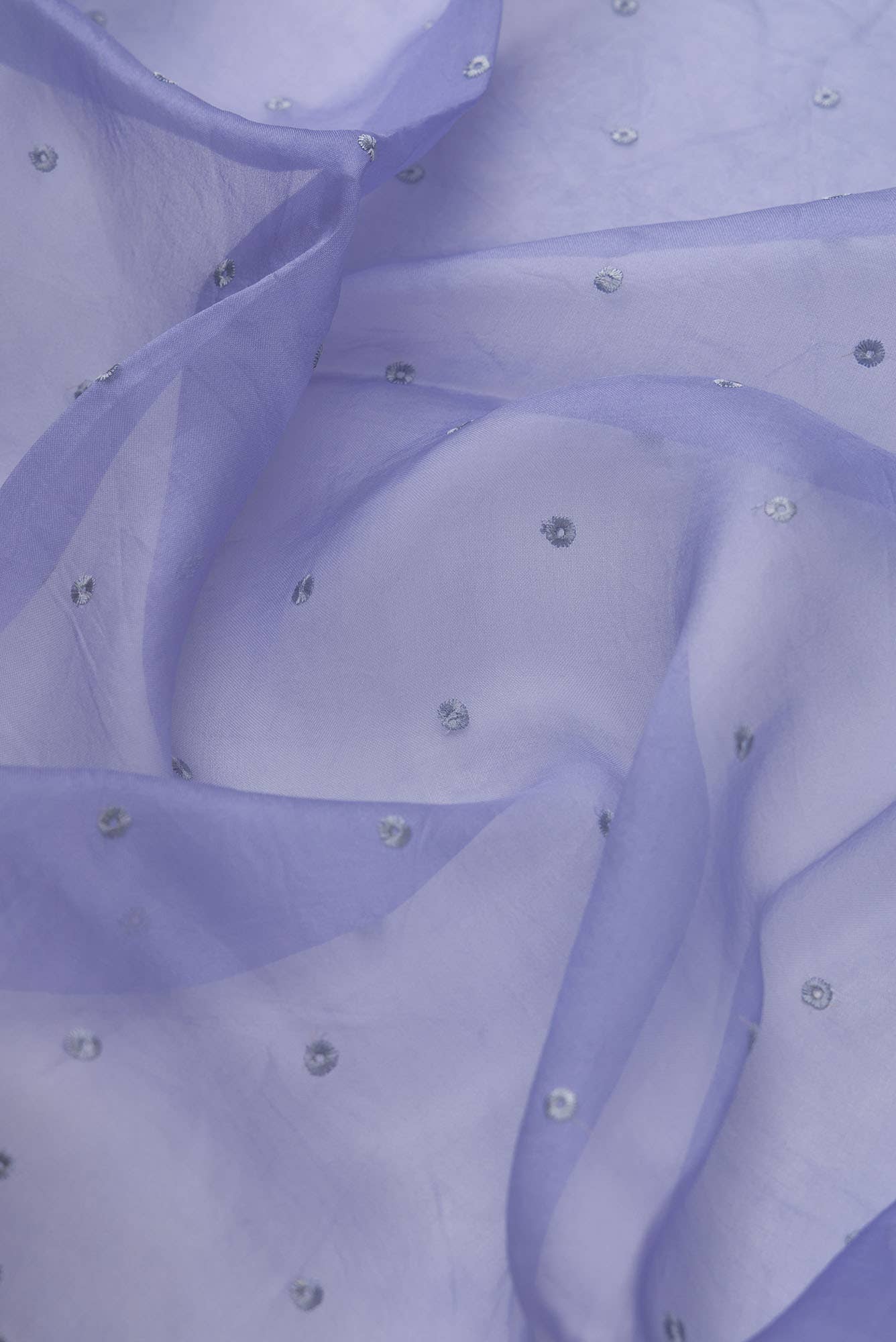 Lovelace Blue floral design saree from Embroidered Romance Collection by Nalli - Image 5