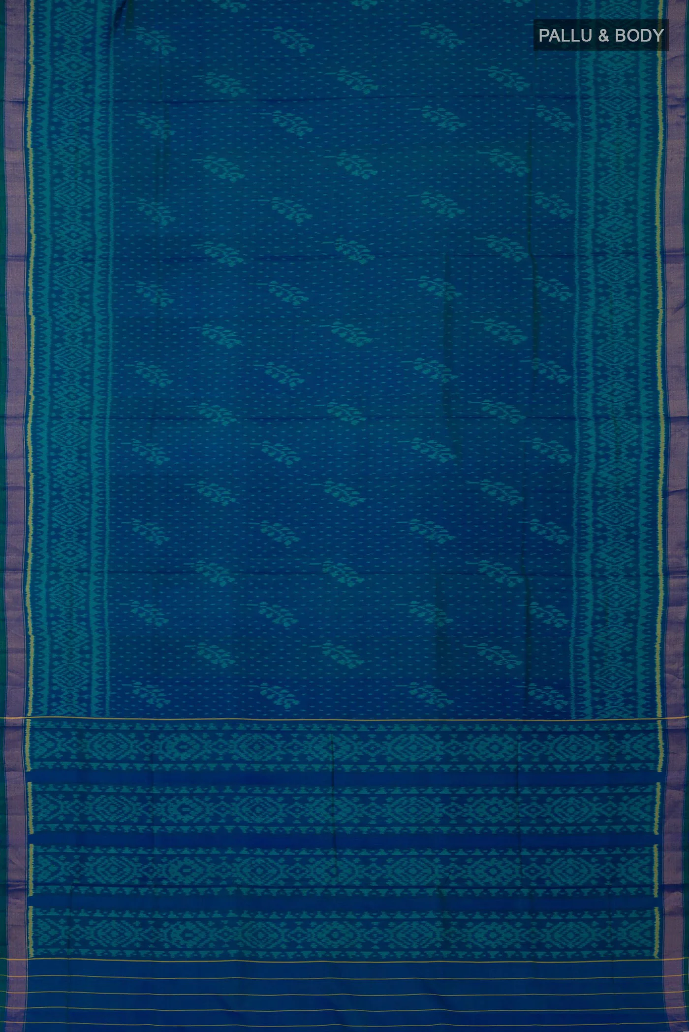 Blue Rajkot Patola Silk Saree - Image 5