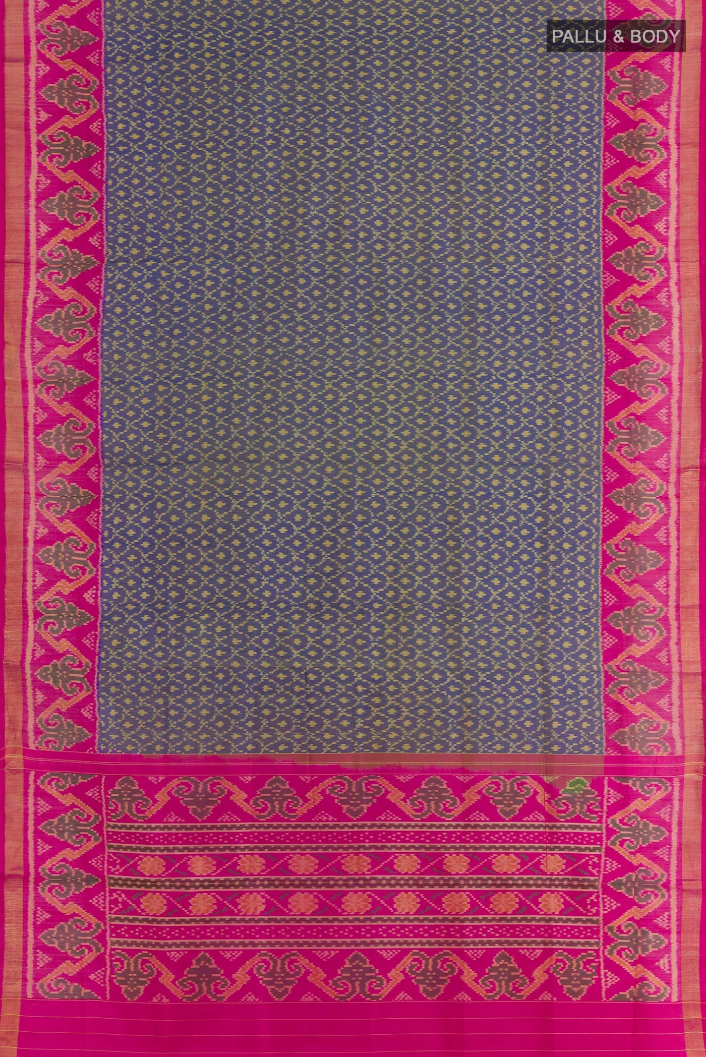 Blue Rajkot Patola Silk Saree - Image 3