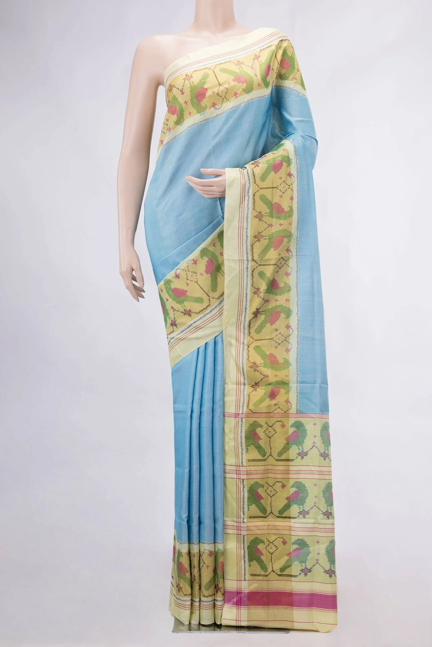 Blue Rajkot Patola Silk Saree
