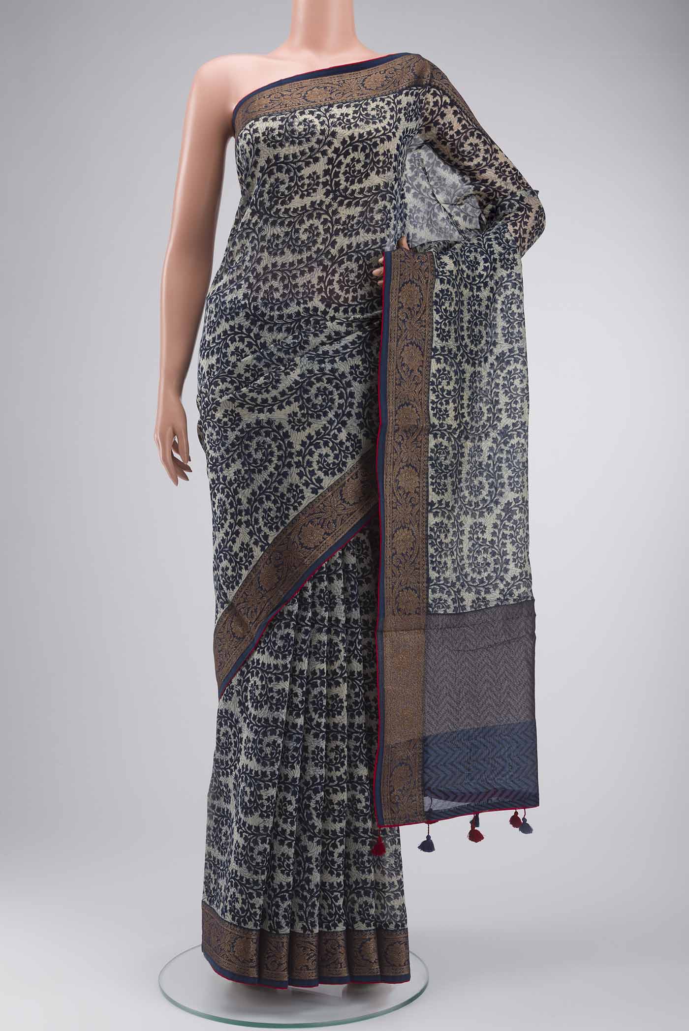 Blue Silk Cotton Saree