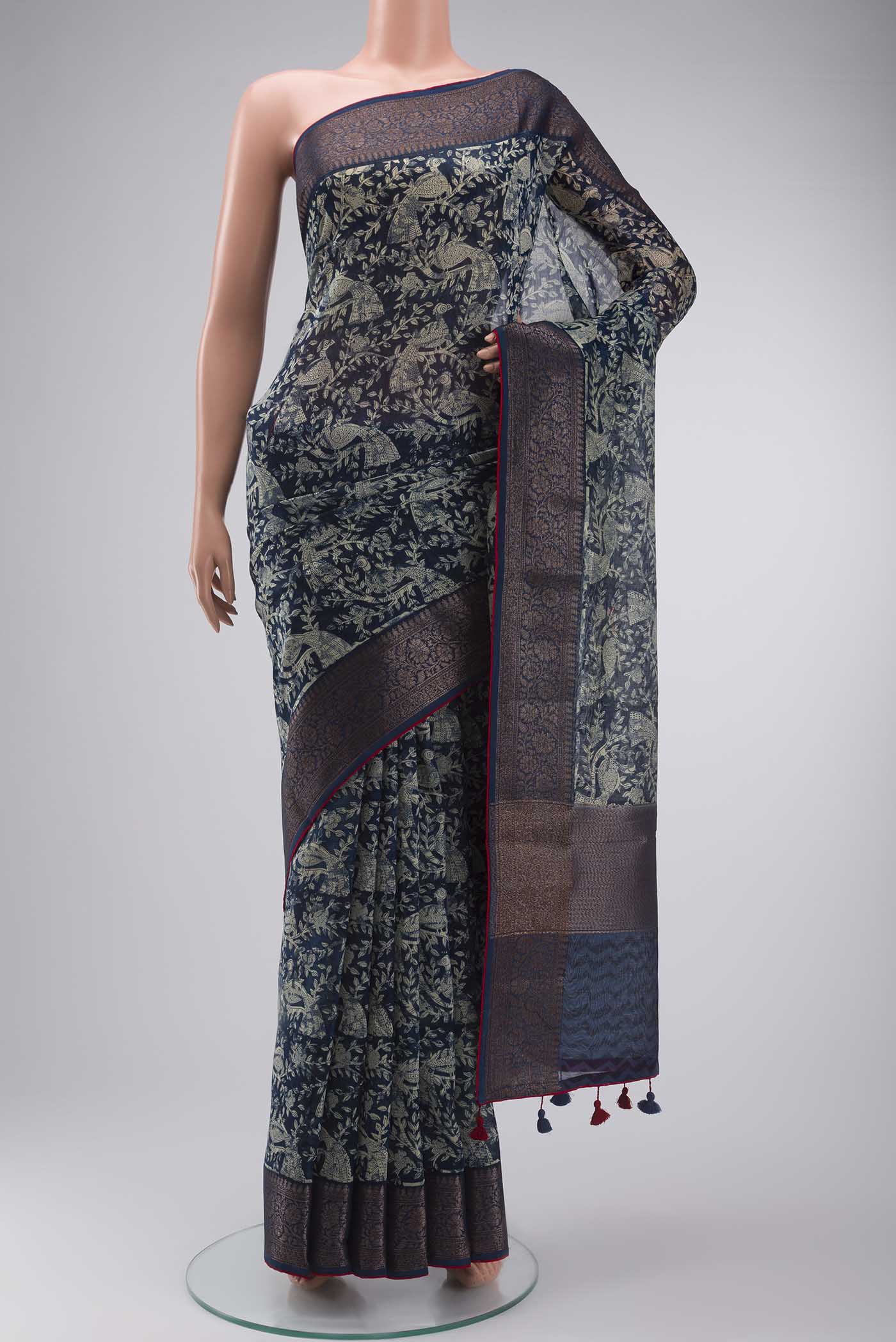 Blue Silk Cotton Saree