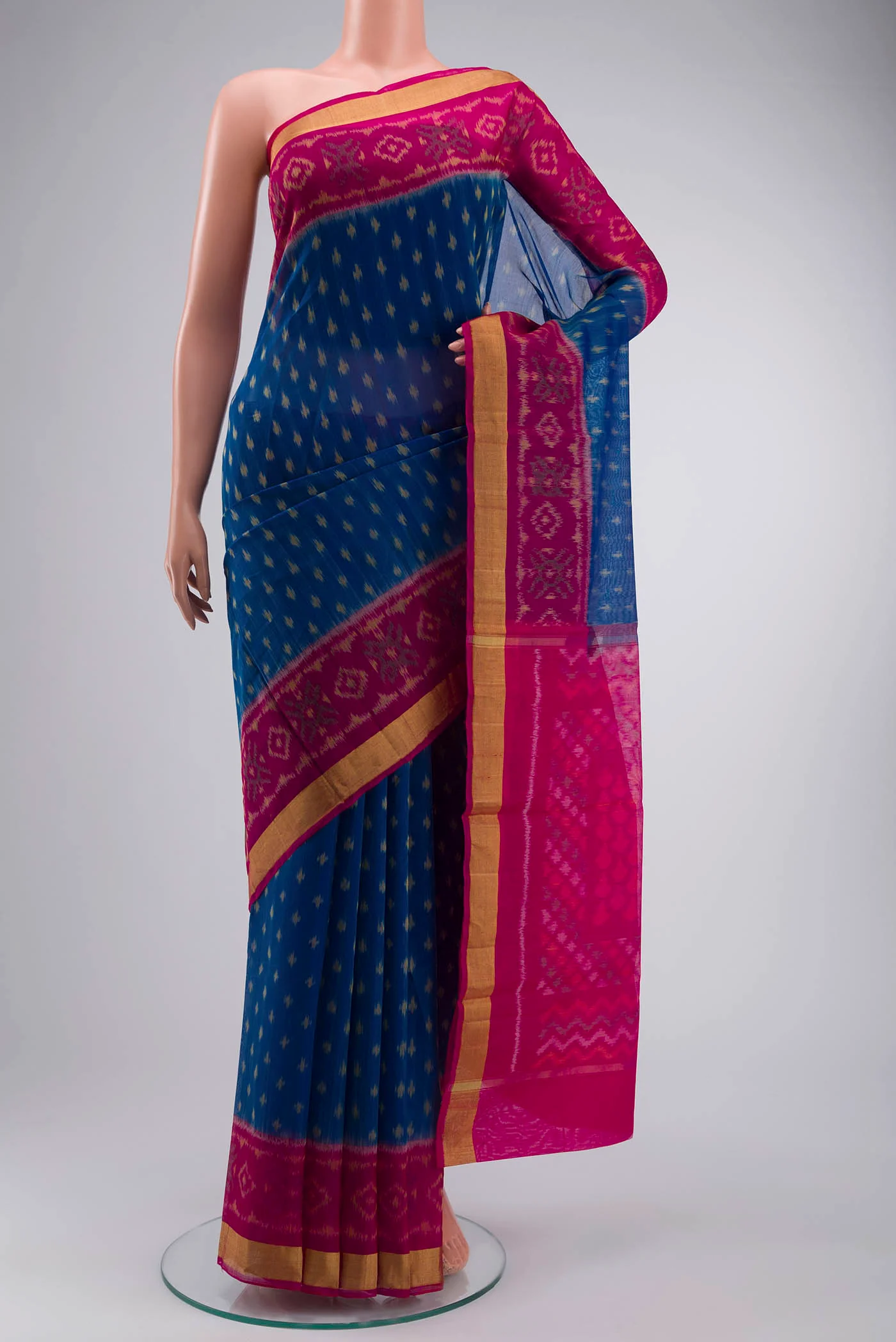 Blue Silk Cotton Saree