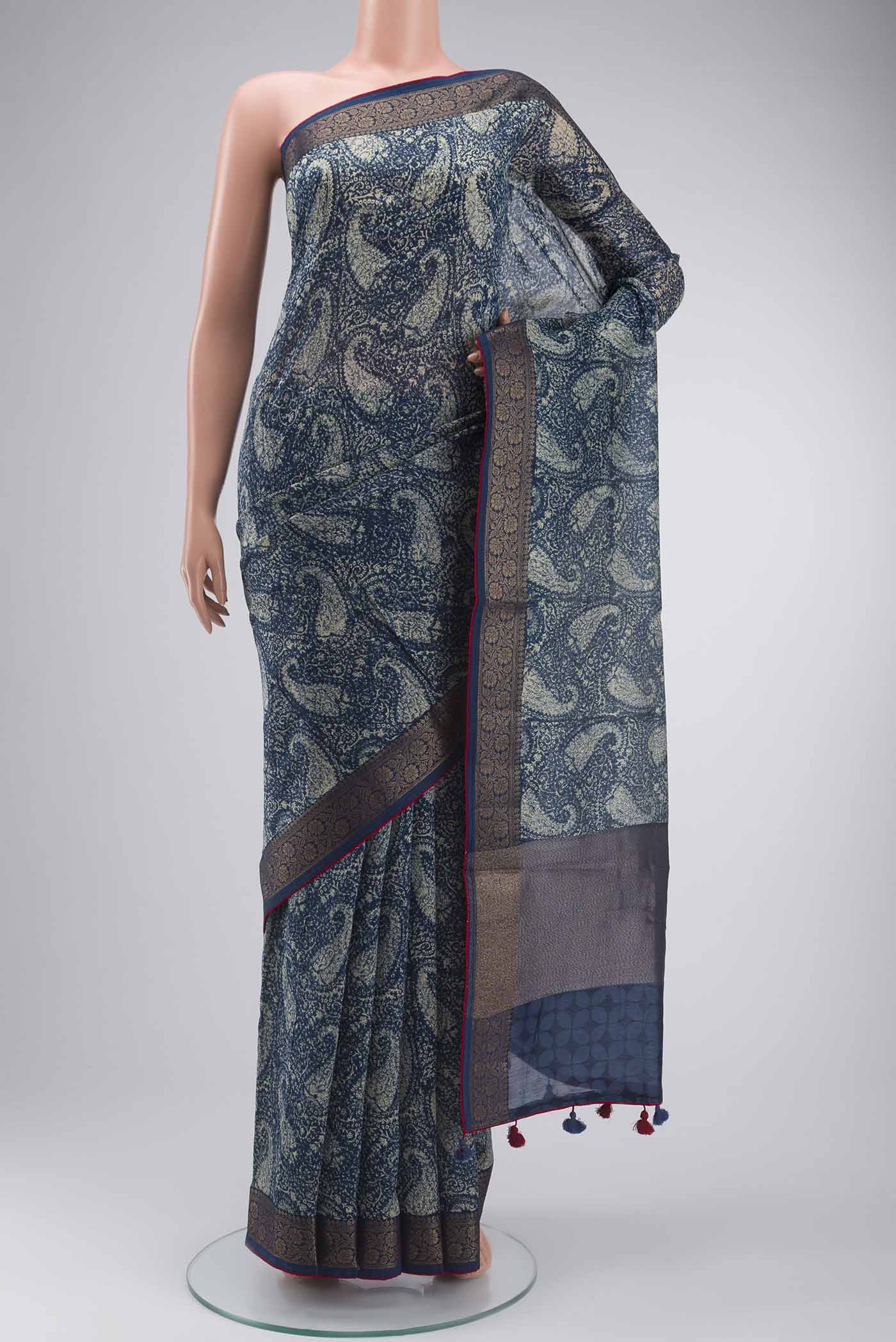Blue Silk Cotton Saree