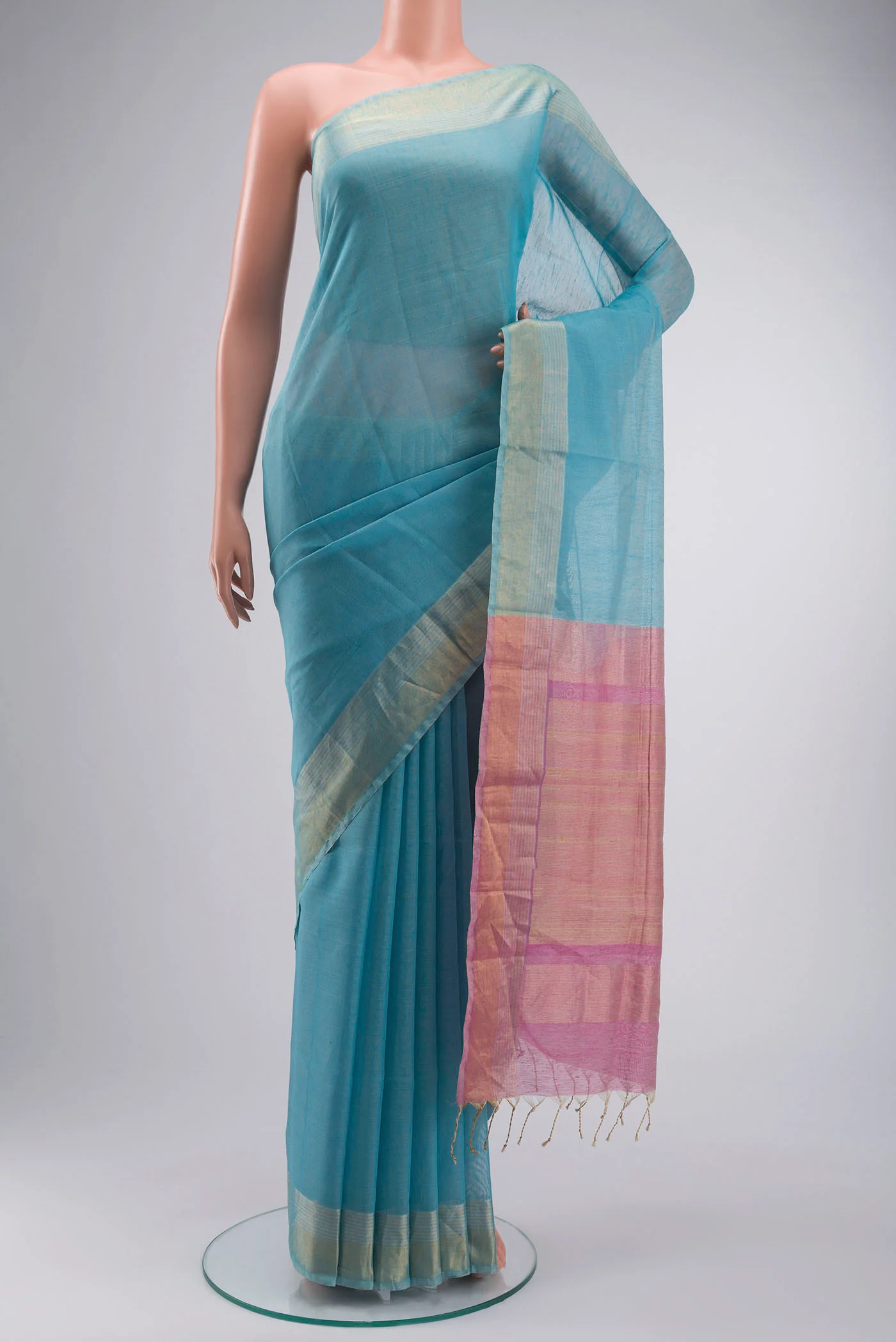 Blue Silk Cotton Saree