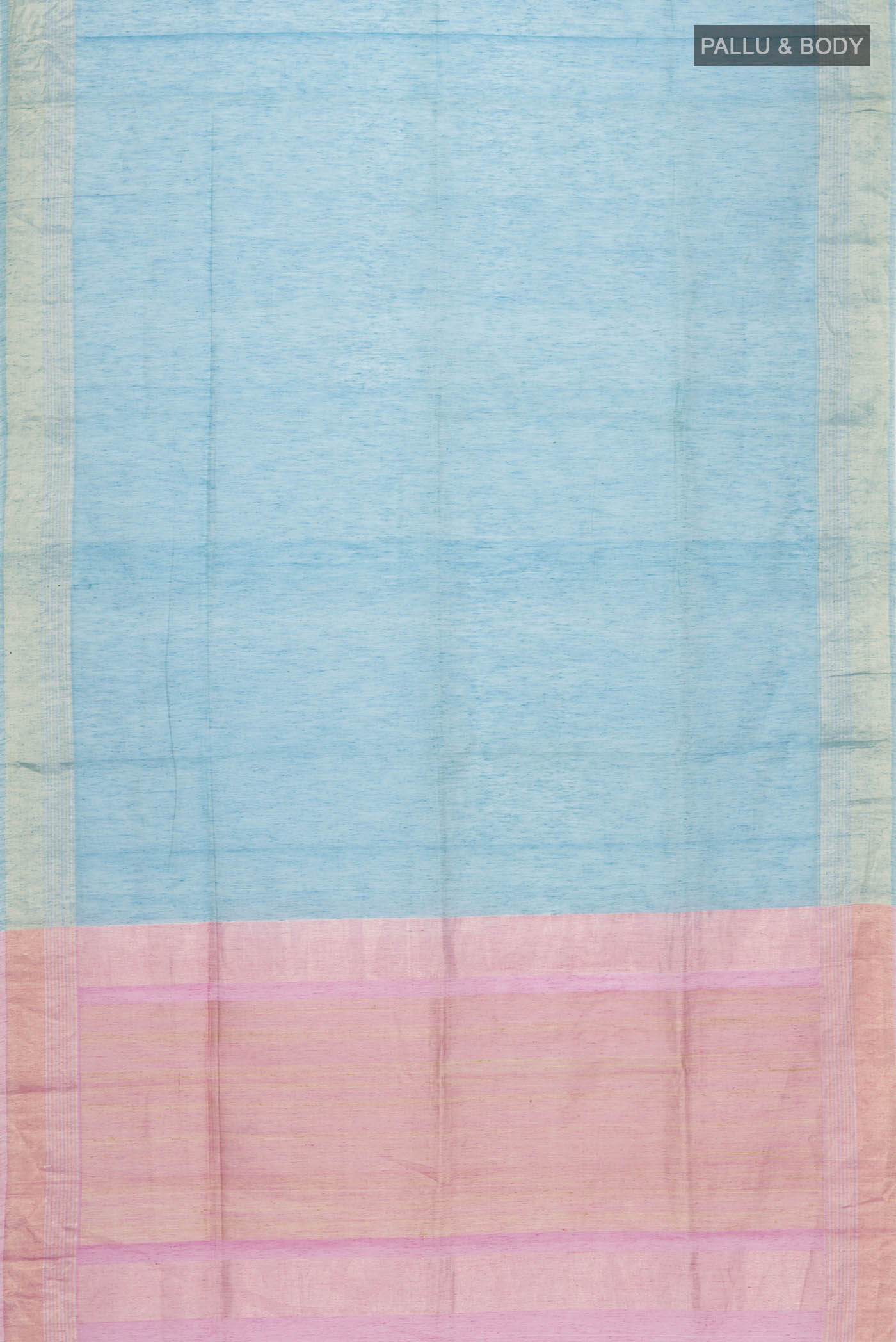 Blue Silk Cotton Saree - Image 3