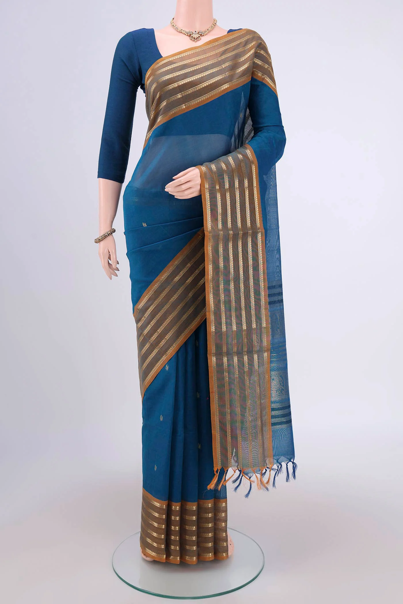 Blue Silk Cotton Saree
