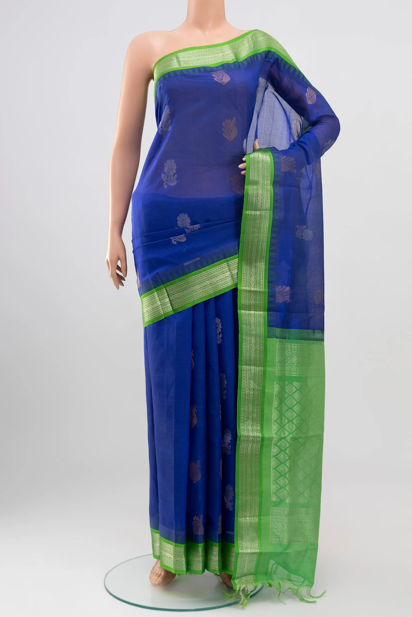Royal Blue Silk Cotton Saree
