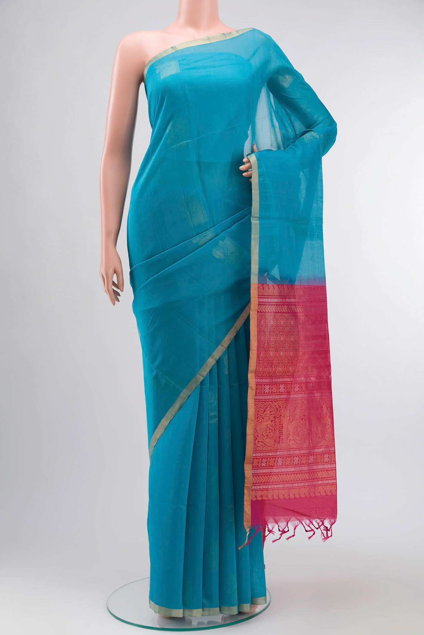 Blue Silk Cotton Saree