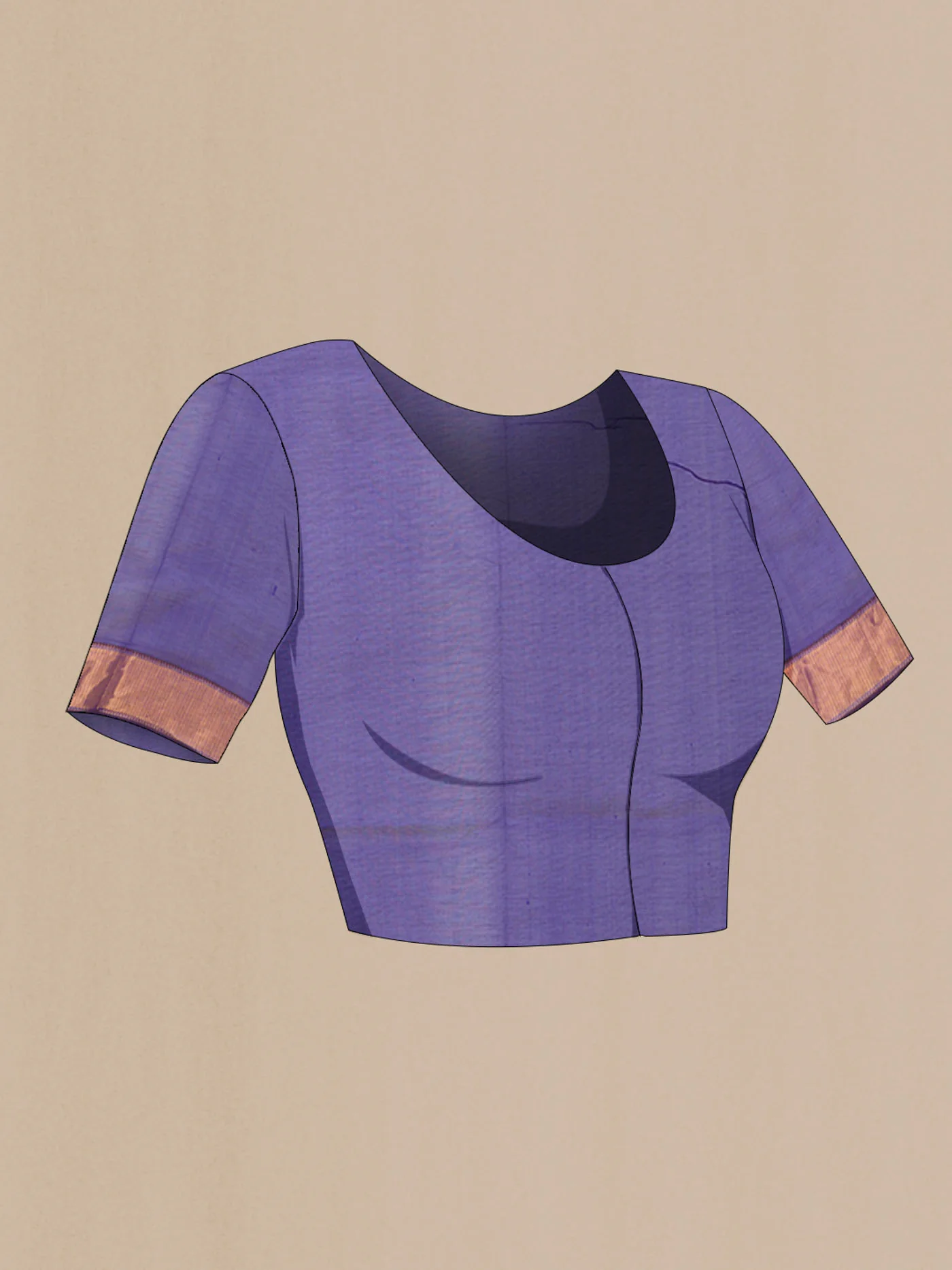 Blue Silk Cotton Saree - Image 2