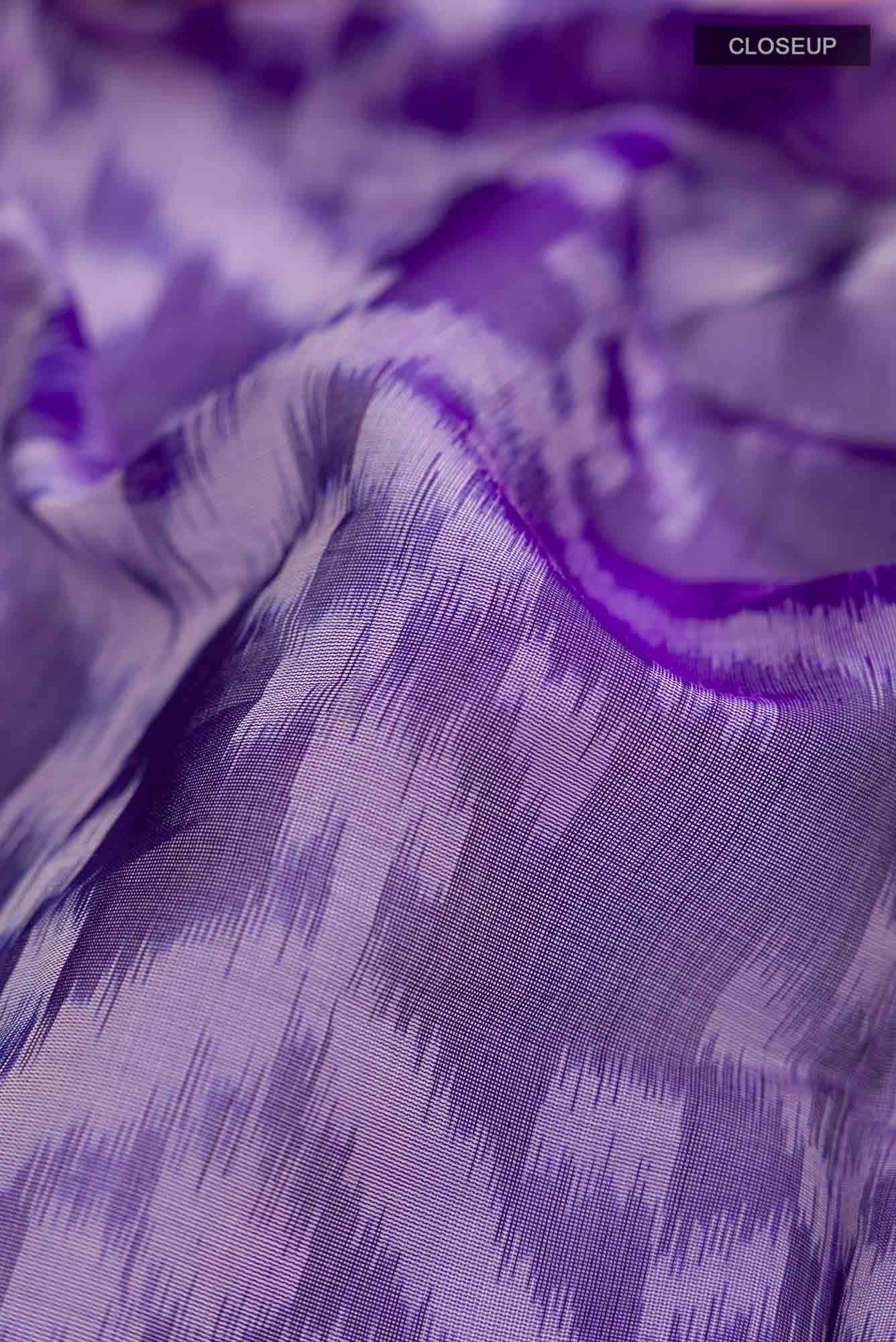 Violet Silk Cotton Saree - Image 2