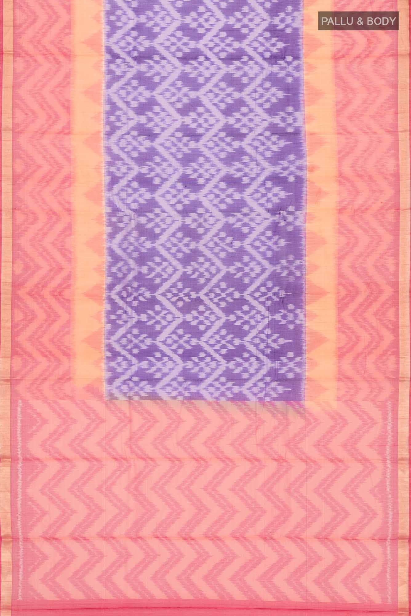 Violet Silk Cotton Saree - Image 3
