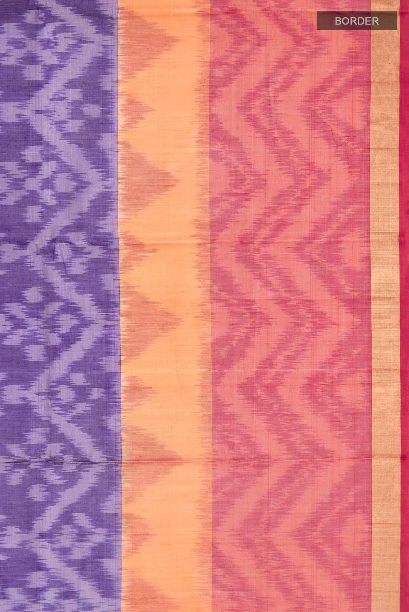 Violet Silk Cotton Saree - Image 4