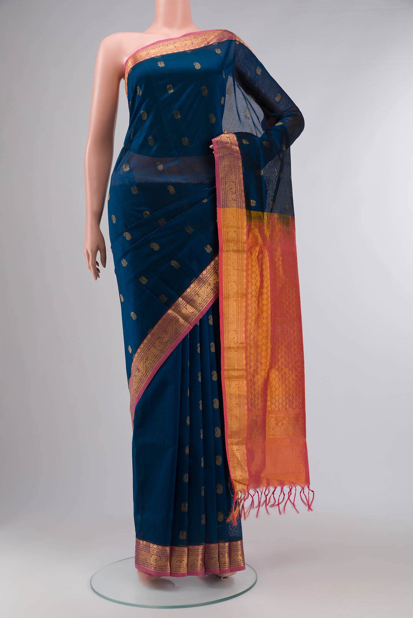 Blue Silk Cotton Saree