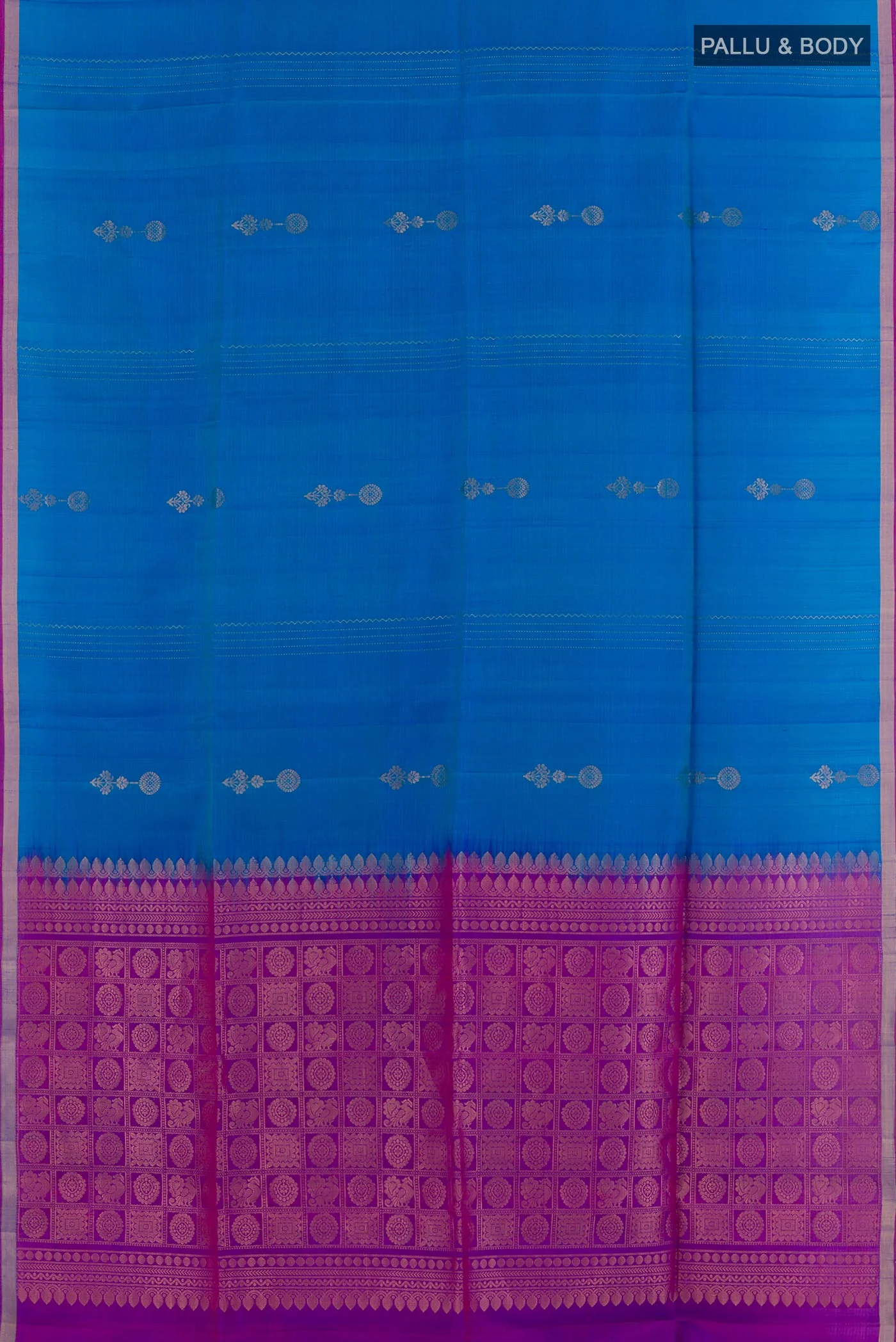 Blue Soft Silk Saree - Image 3