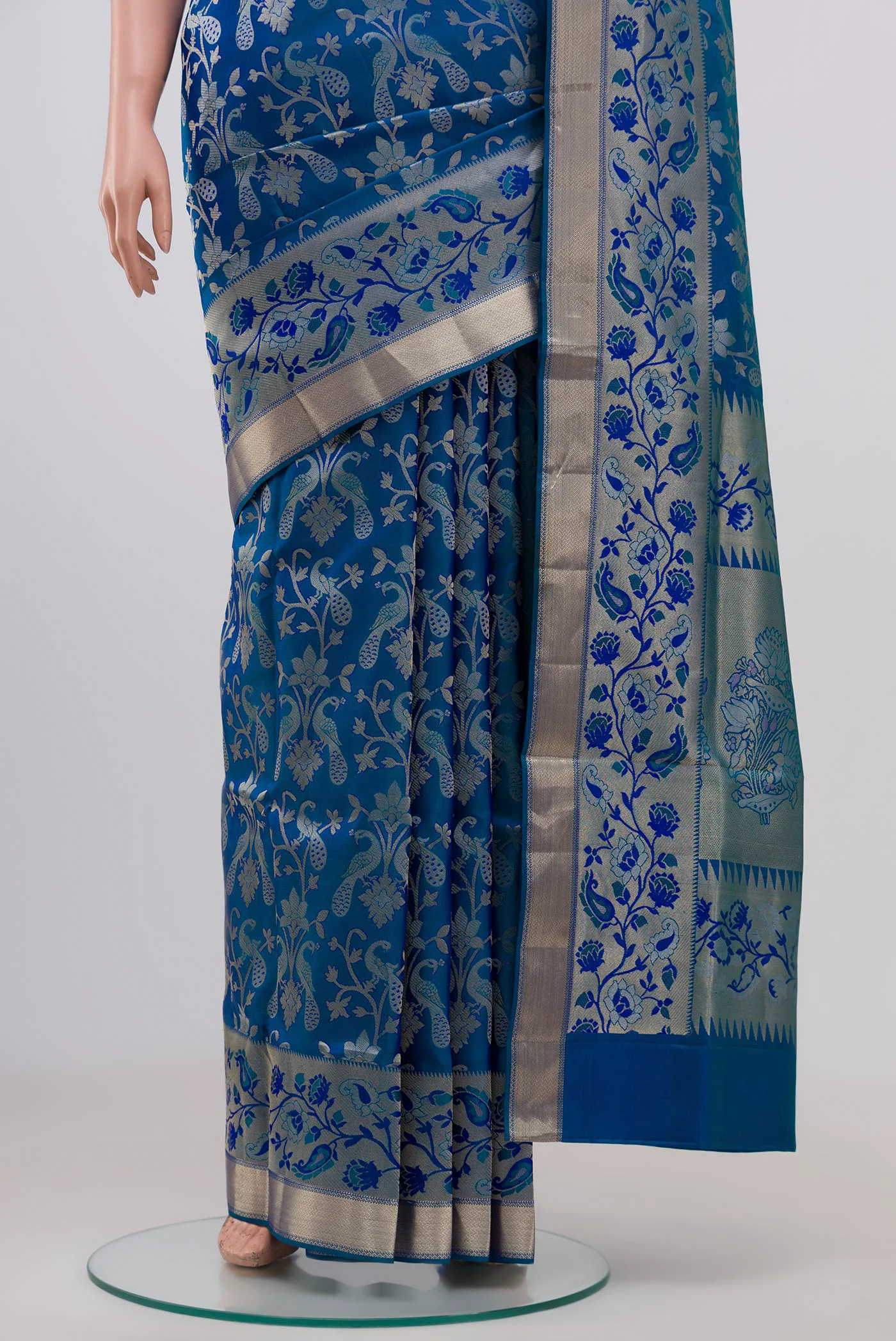 Blue Soft Silk Saree - Image 3