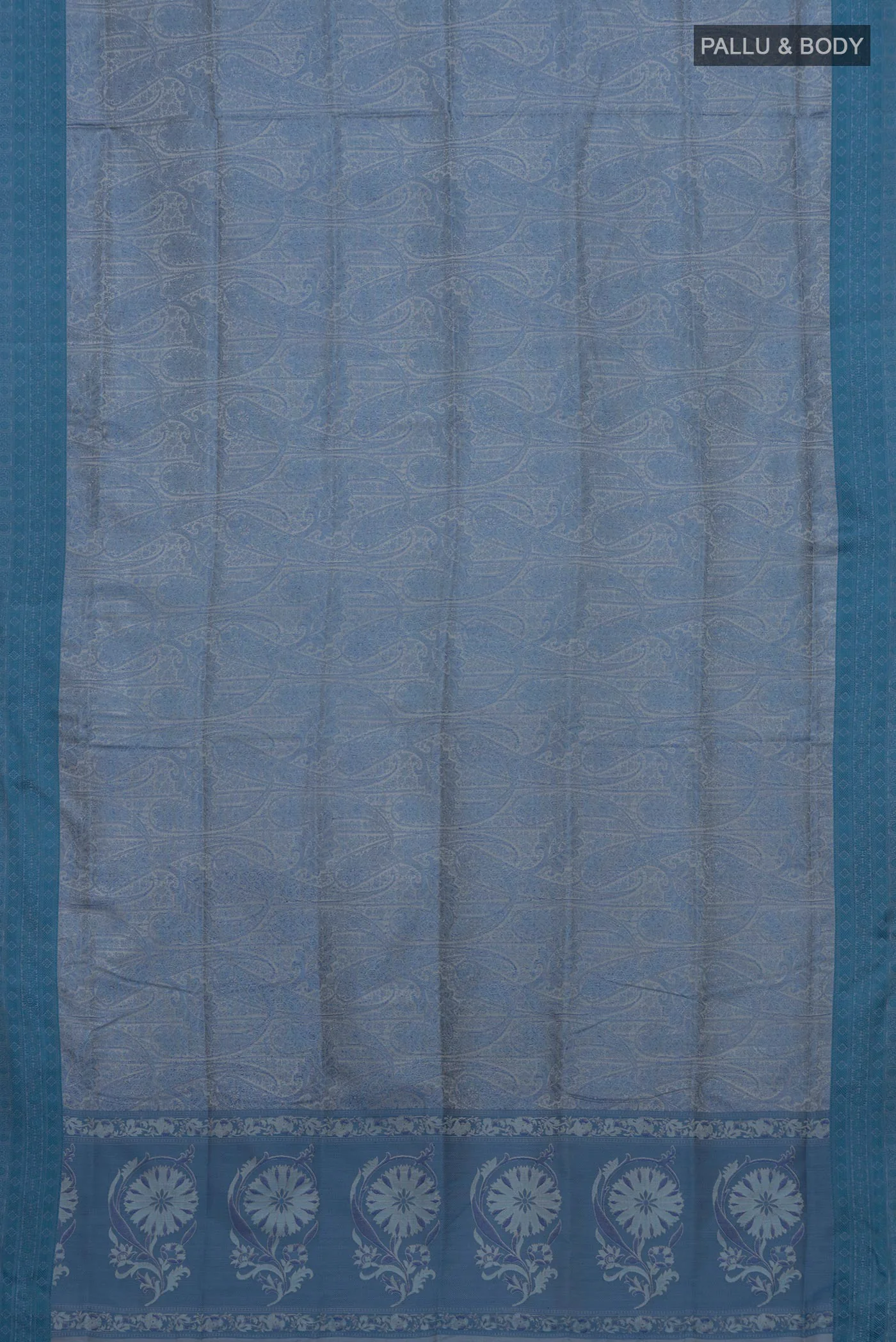 Maya Blue Soft Silk Saree - Image 5