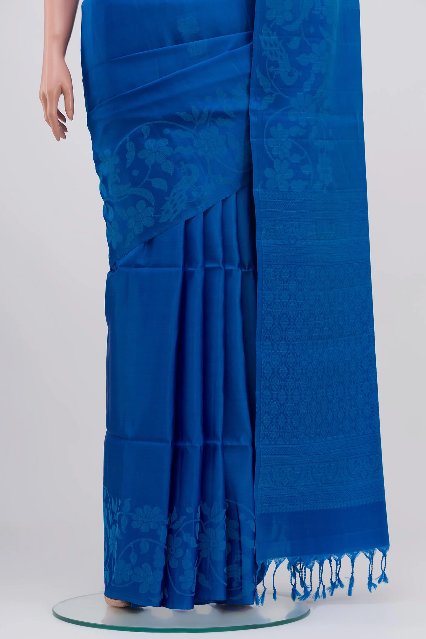 Blue Soft Silk Saree - Image 3