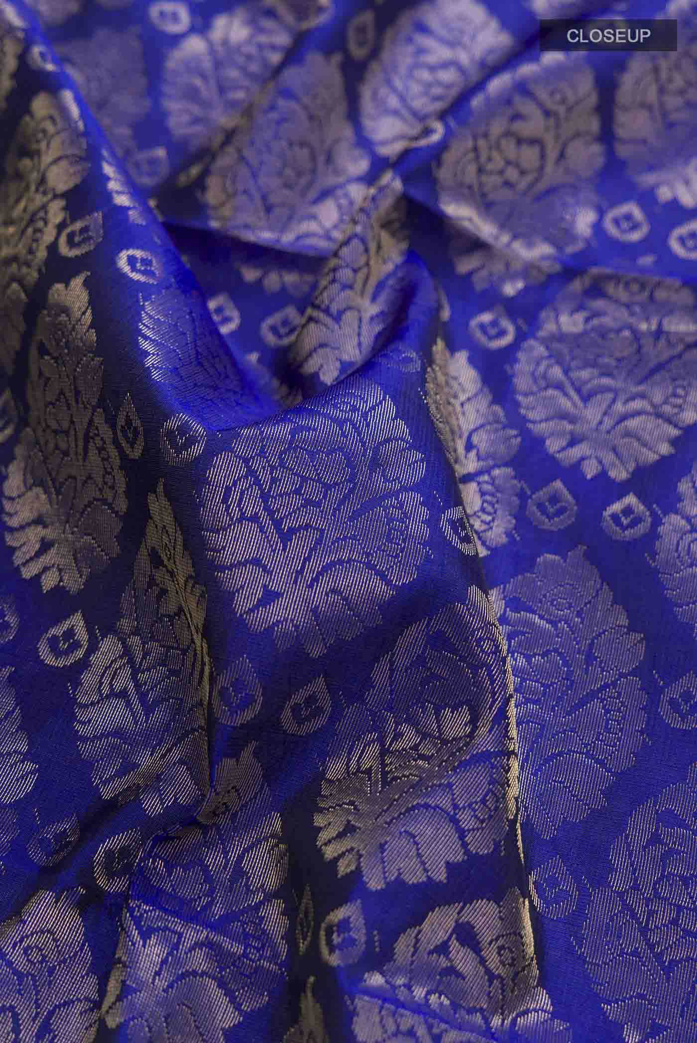 Blue Soft Silk Saree - Image 2