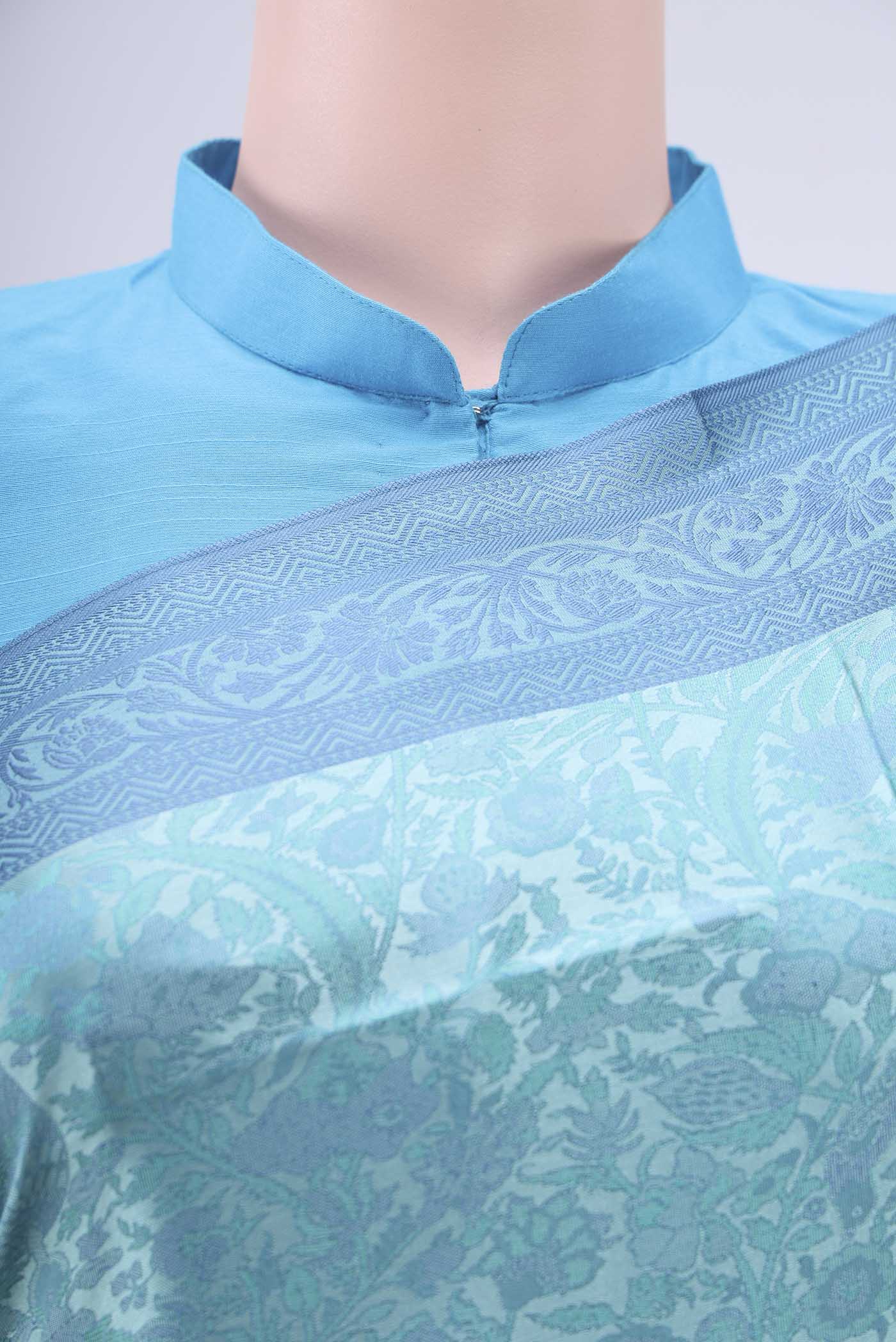 Blue Soft Silk Saree - Image 2