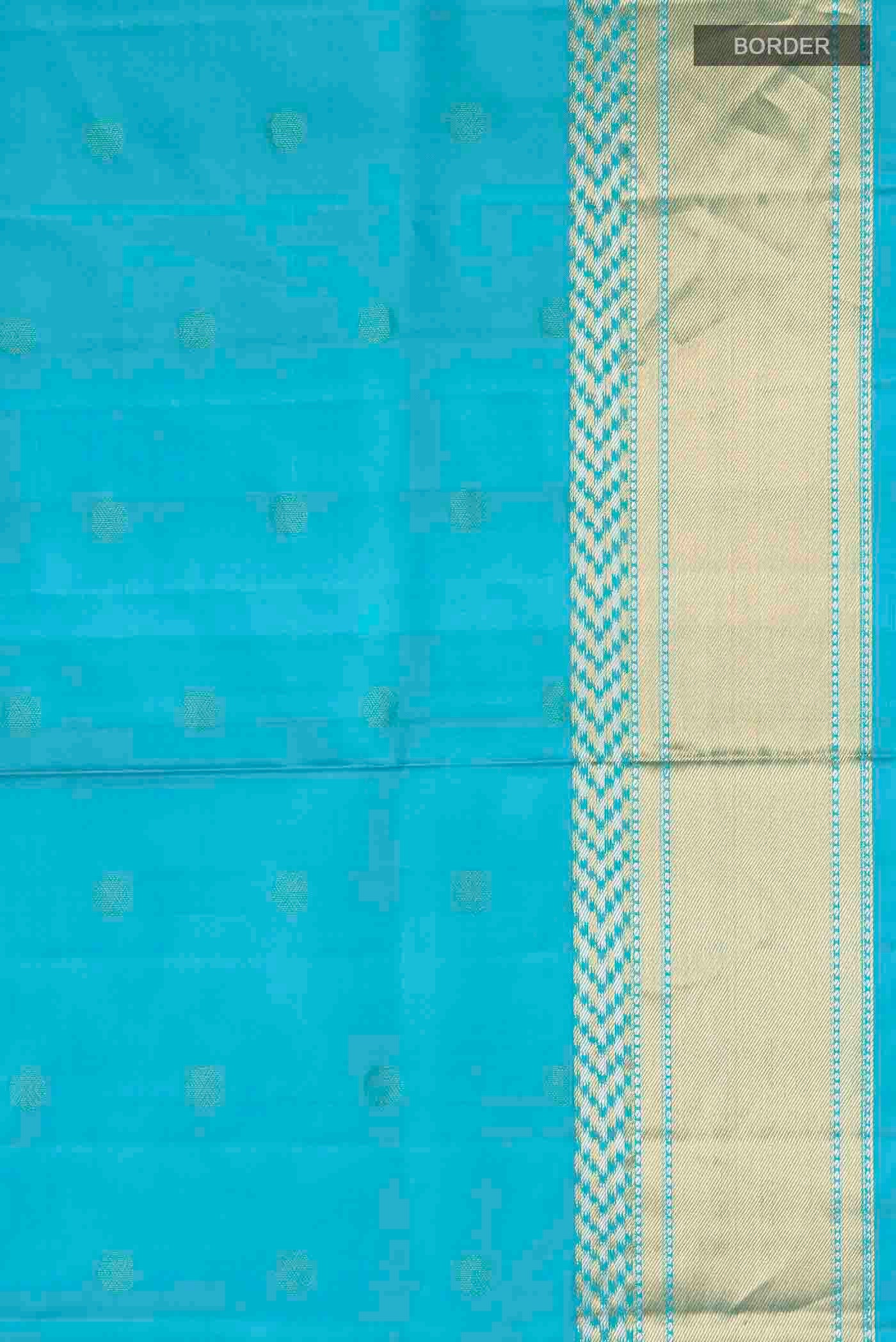 Blue Soft Silk Saree - Image 3