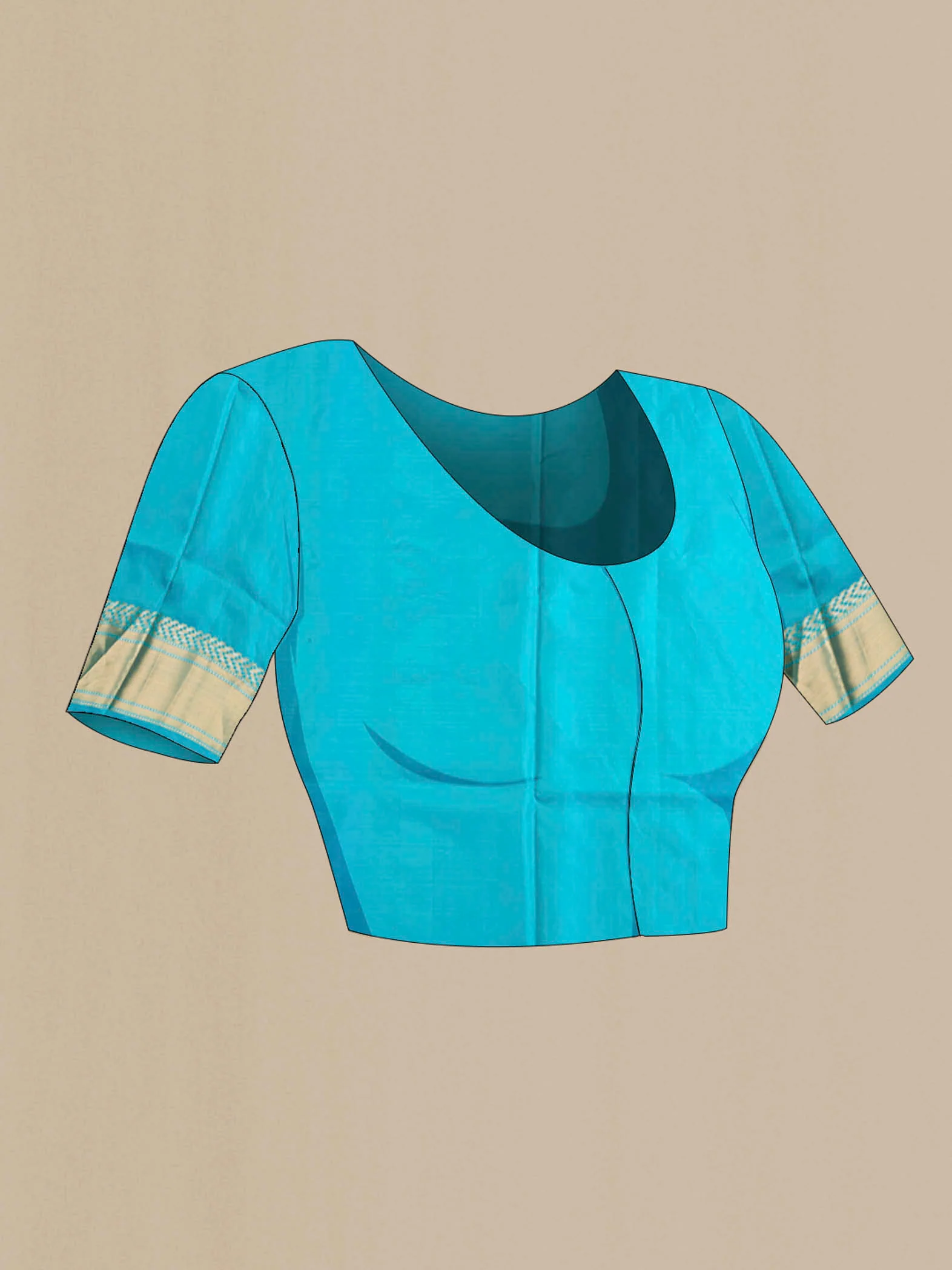 Blue Soft Silk Saree - Image 4