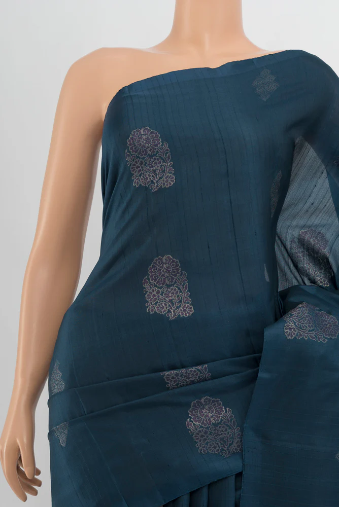 Blue Soft Silk Saree - Image 2