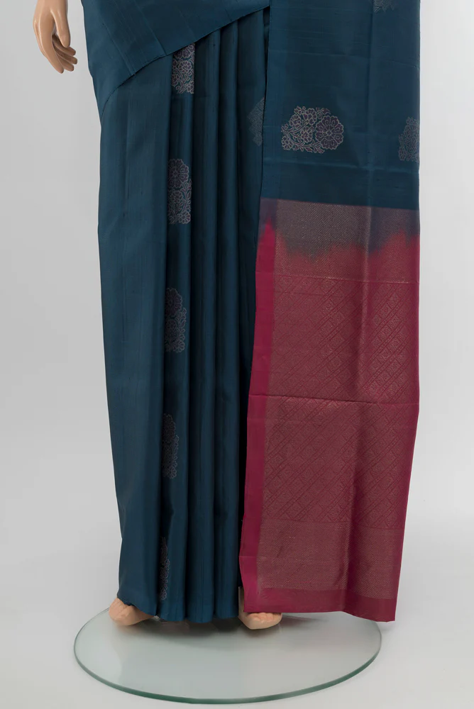 Blue Soft Silk Saree - Image 3