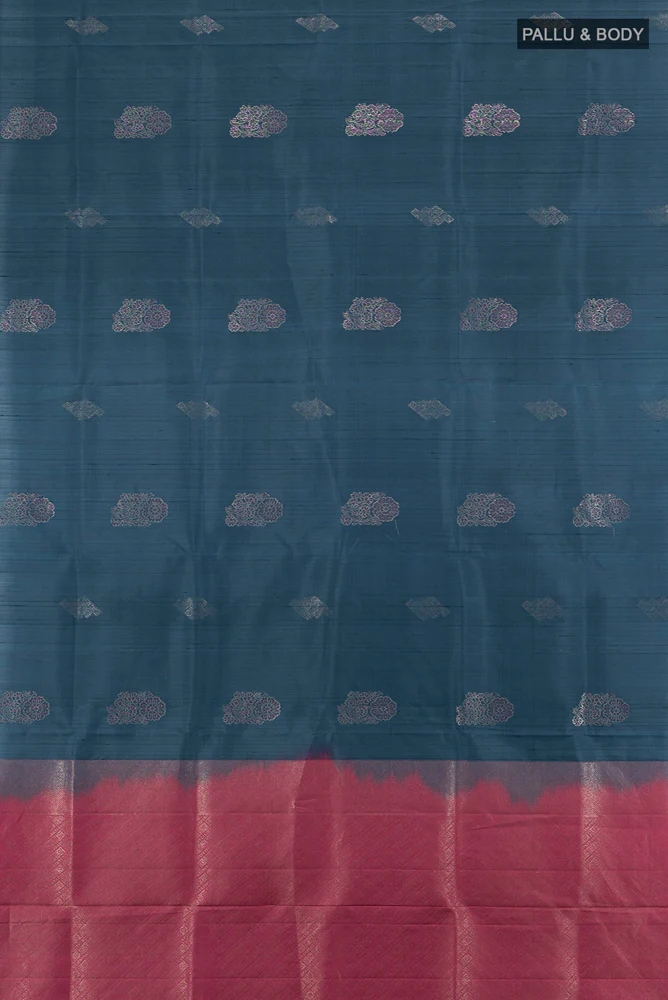 Blue Soft Silk Saree - Image 5