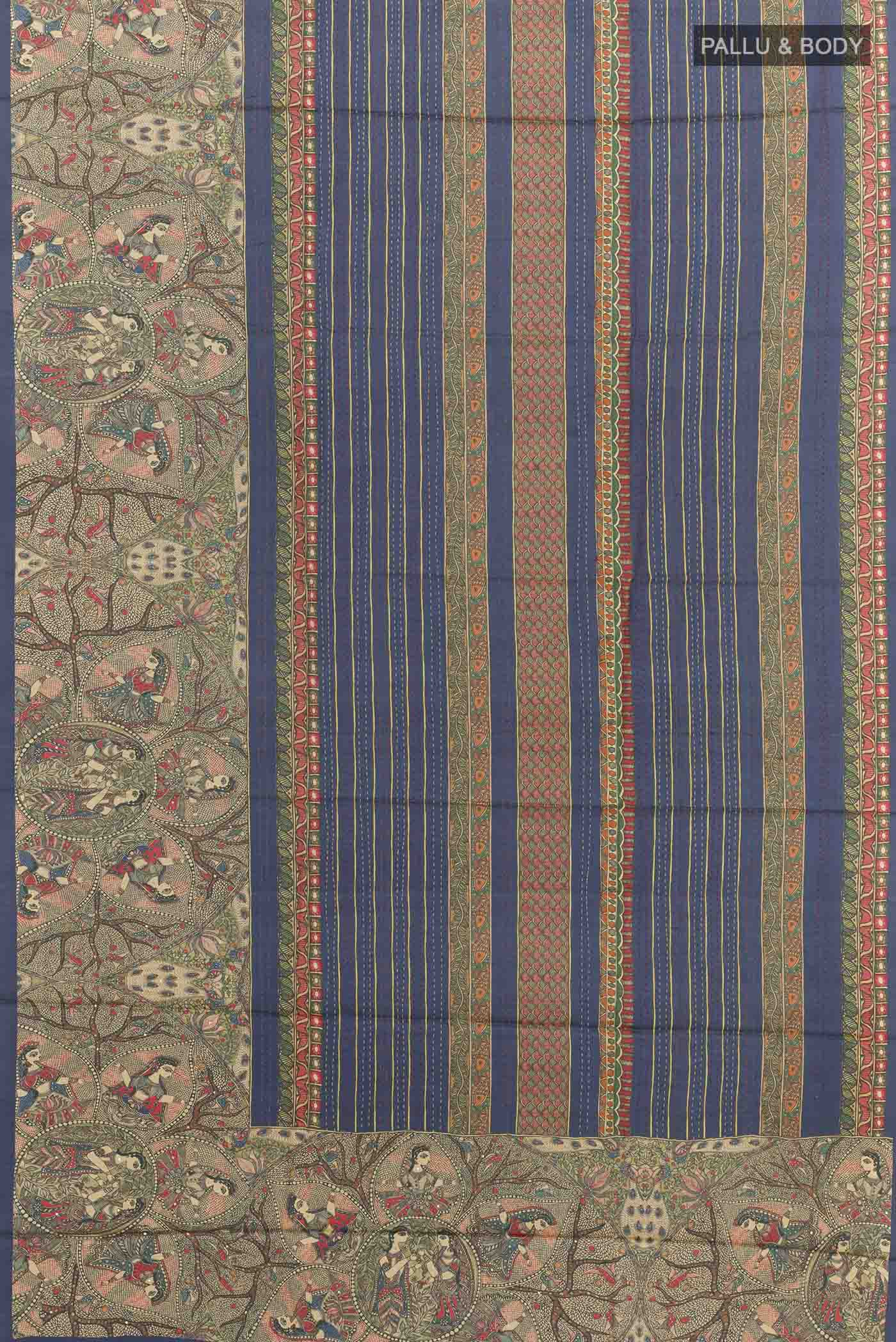 Blue Tussar Saree - Image 4